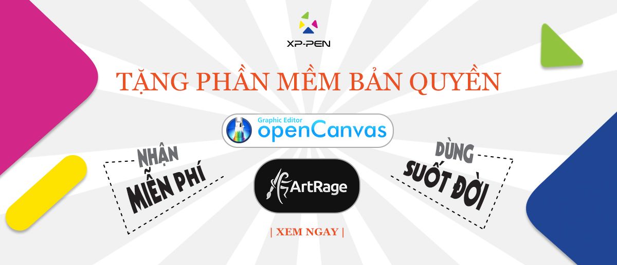 Tặng phần mềm bản quyền miễn phí khi mua bảng vẽ Xp-pen