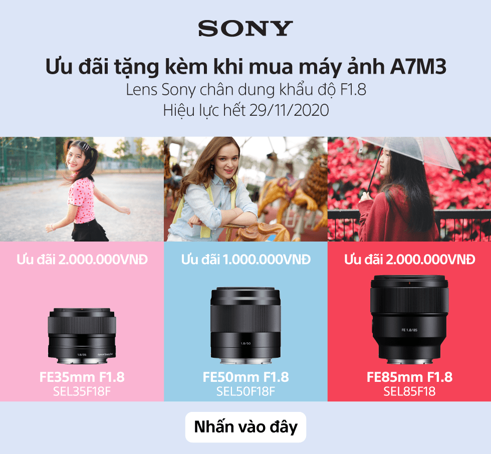 Sony khuyến mãi lens chân dung khẩu độ f/1.8