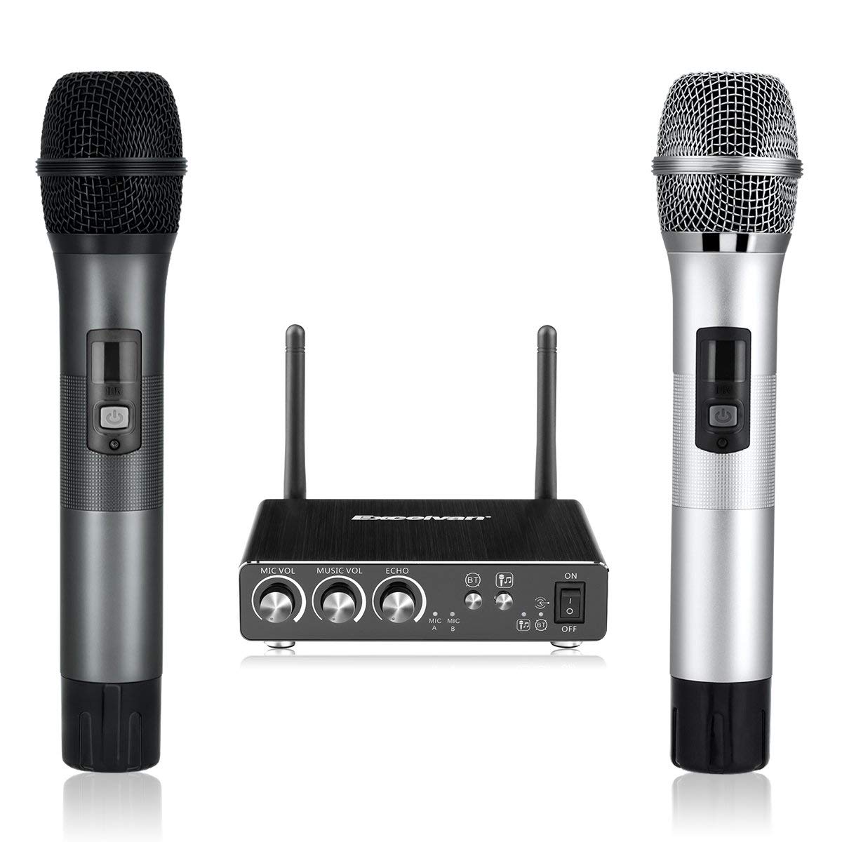 Mic Karaoke Không Dây Excelvan K28 (Mic Đôi)