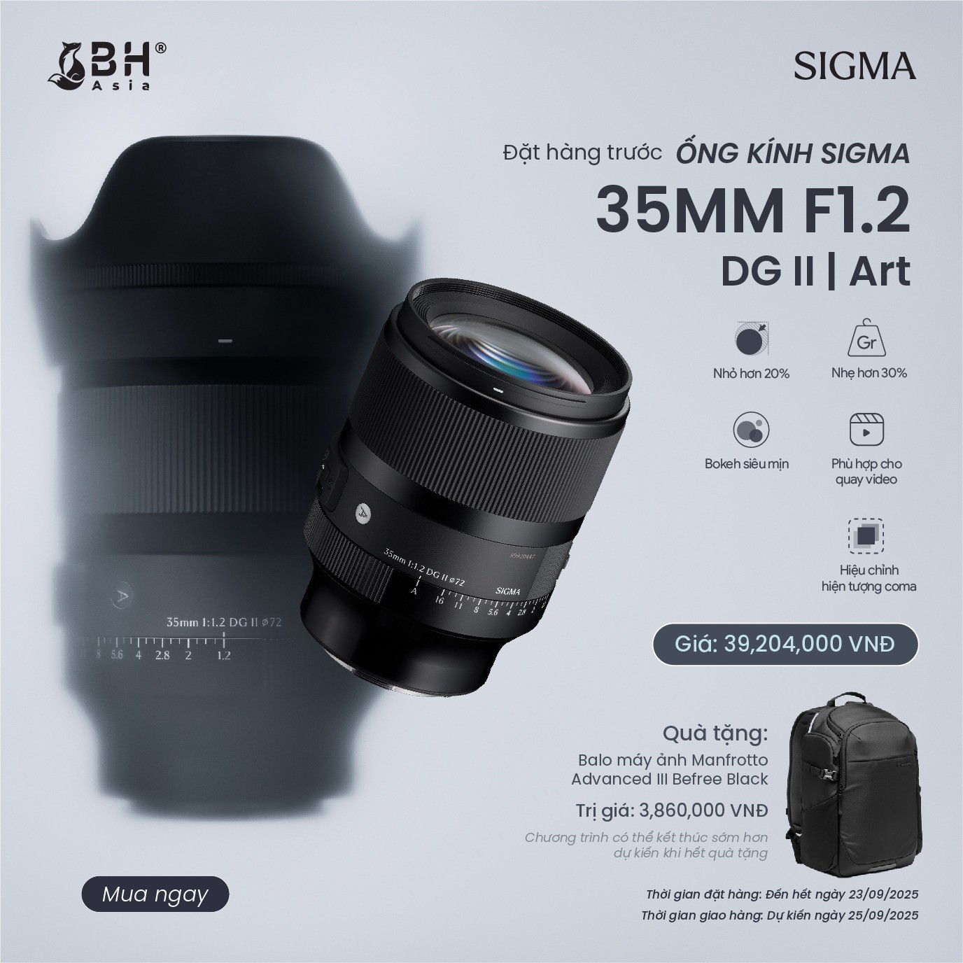 Sigma 35mm f/1.2 DG II Art Sony E (Chính hãng)
