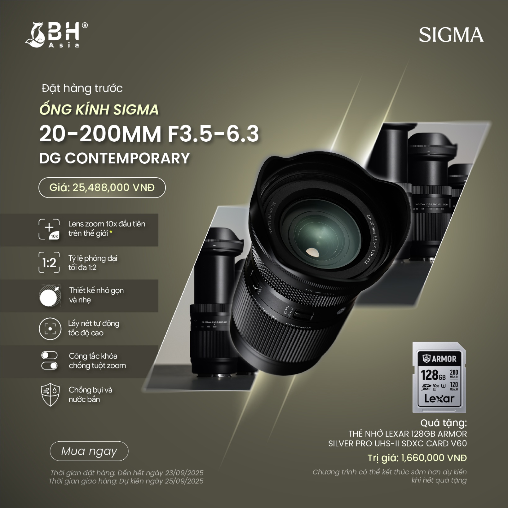 Sigma 20-200mm f/3.5-6.3 DG Contemporary Sony E (Chính hãng)
