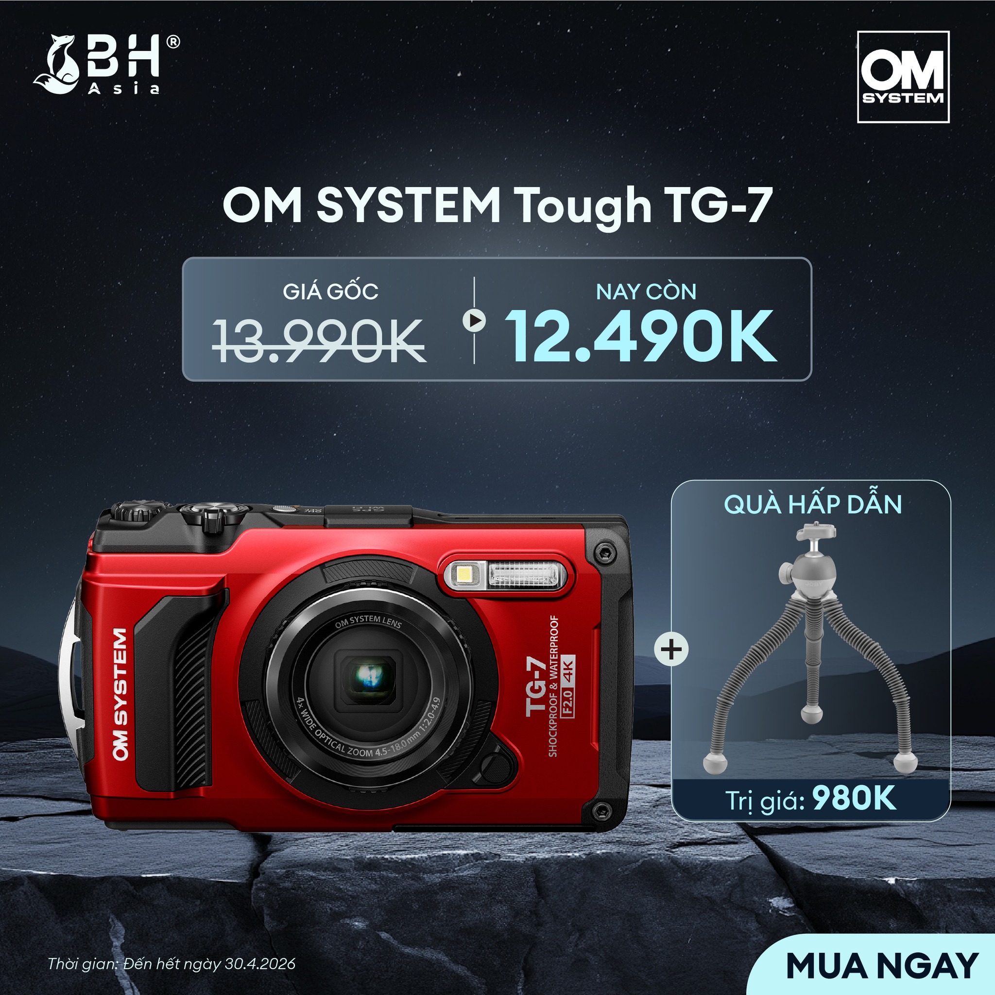 Máy ảnh OM SYSTEM Tough TG-7 - Chính Hãng