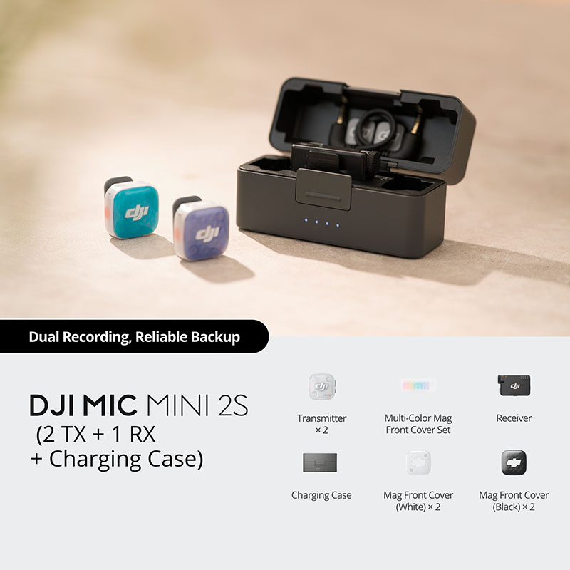 Microphone DJI Mic Mini 2S (2 TX + 1 RX + Charging Case) | Chính hãng
