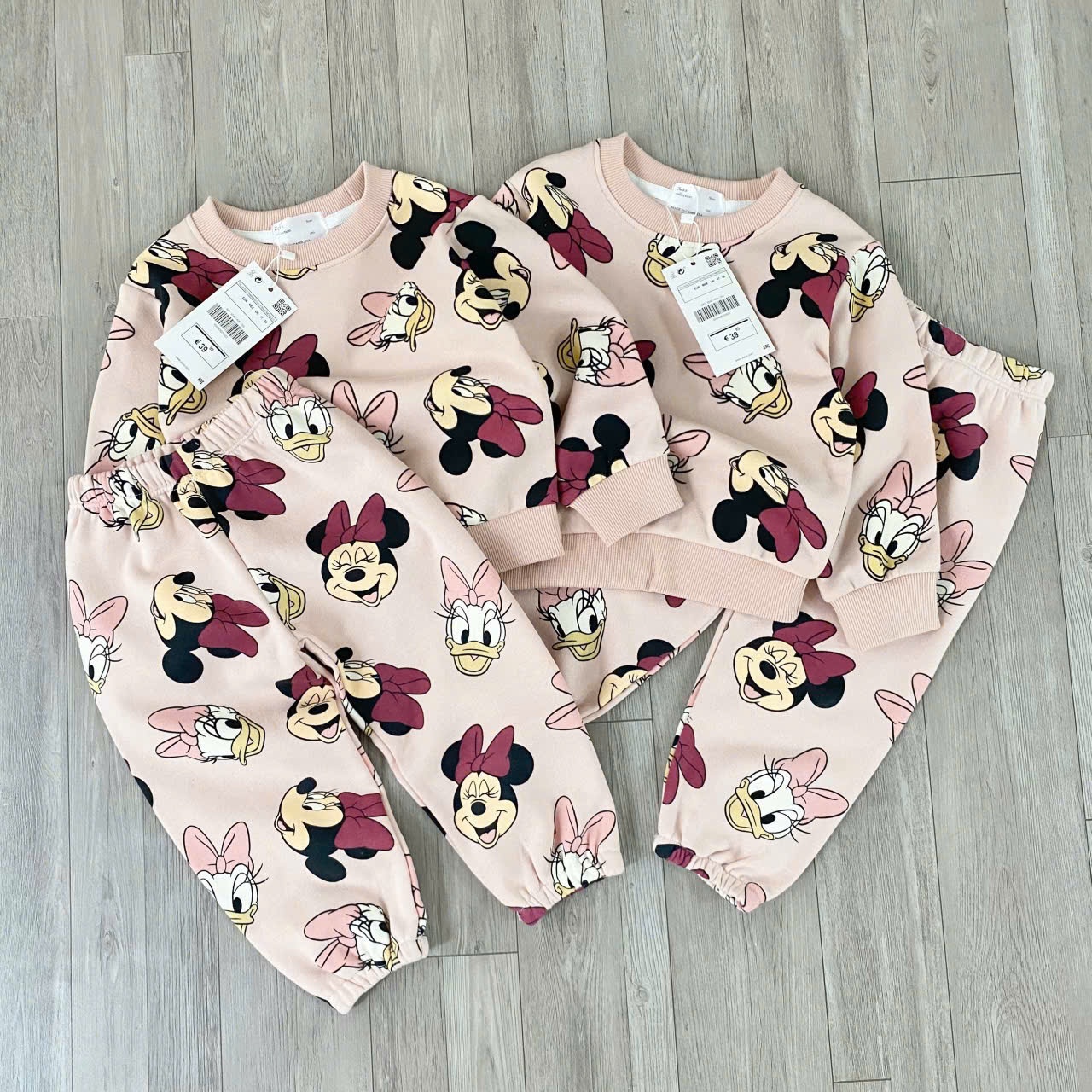 XẢ BỘ NỈ MICKY HỒNG QUẦN BOM IN TRÀN - B962