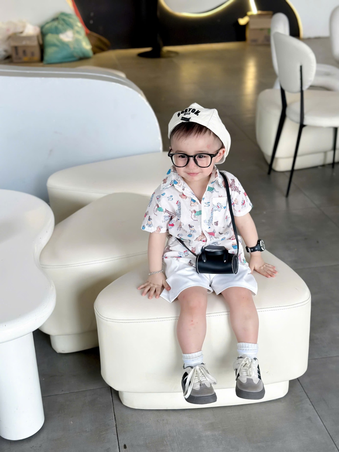 C377 - SET SƠ MI CHÓ NHÍ IN TRÀN QUẦN TRẮNG