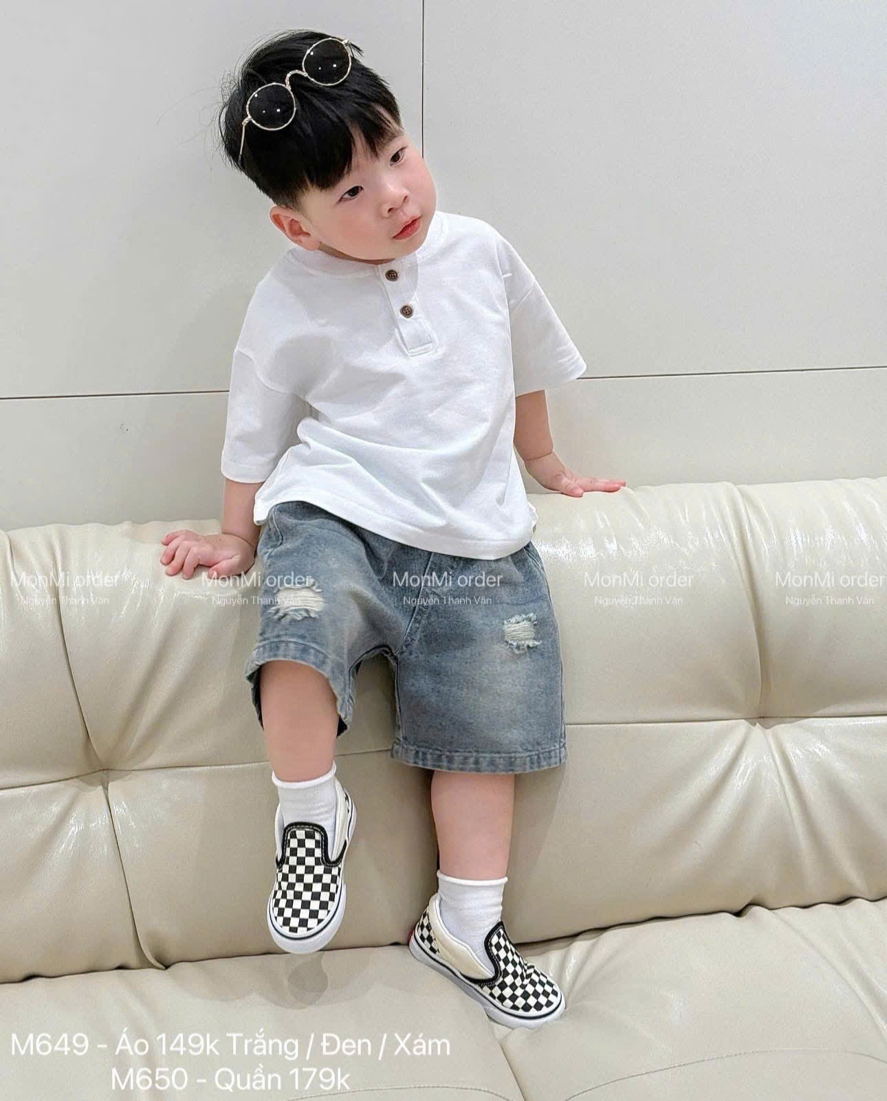 C121 - SET 3 ÁO CỔ TRỤ TRẮNG ĐEN NÂU