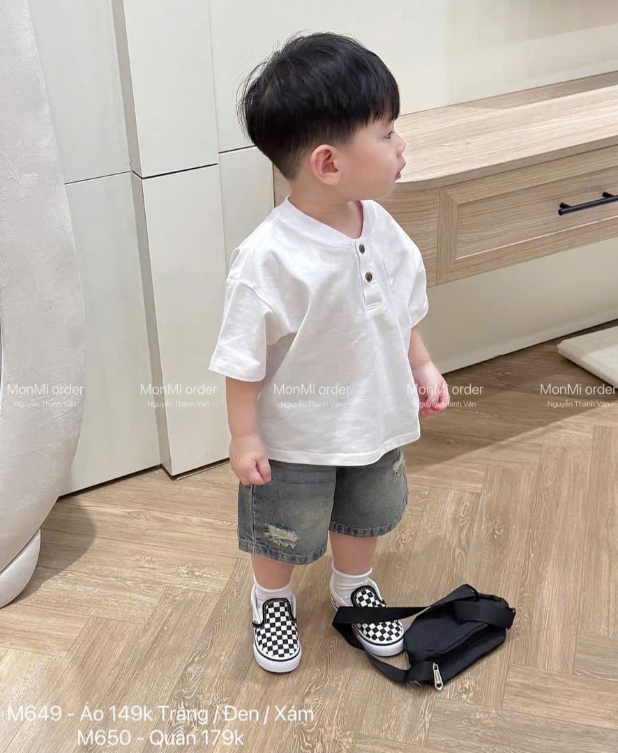 C121 - SET 3 ÁO CỔ TRỤ TRẮNG ĐEN NÂU