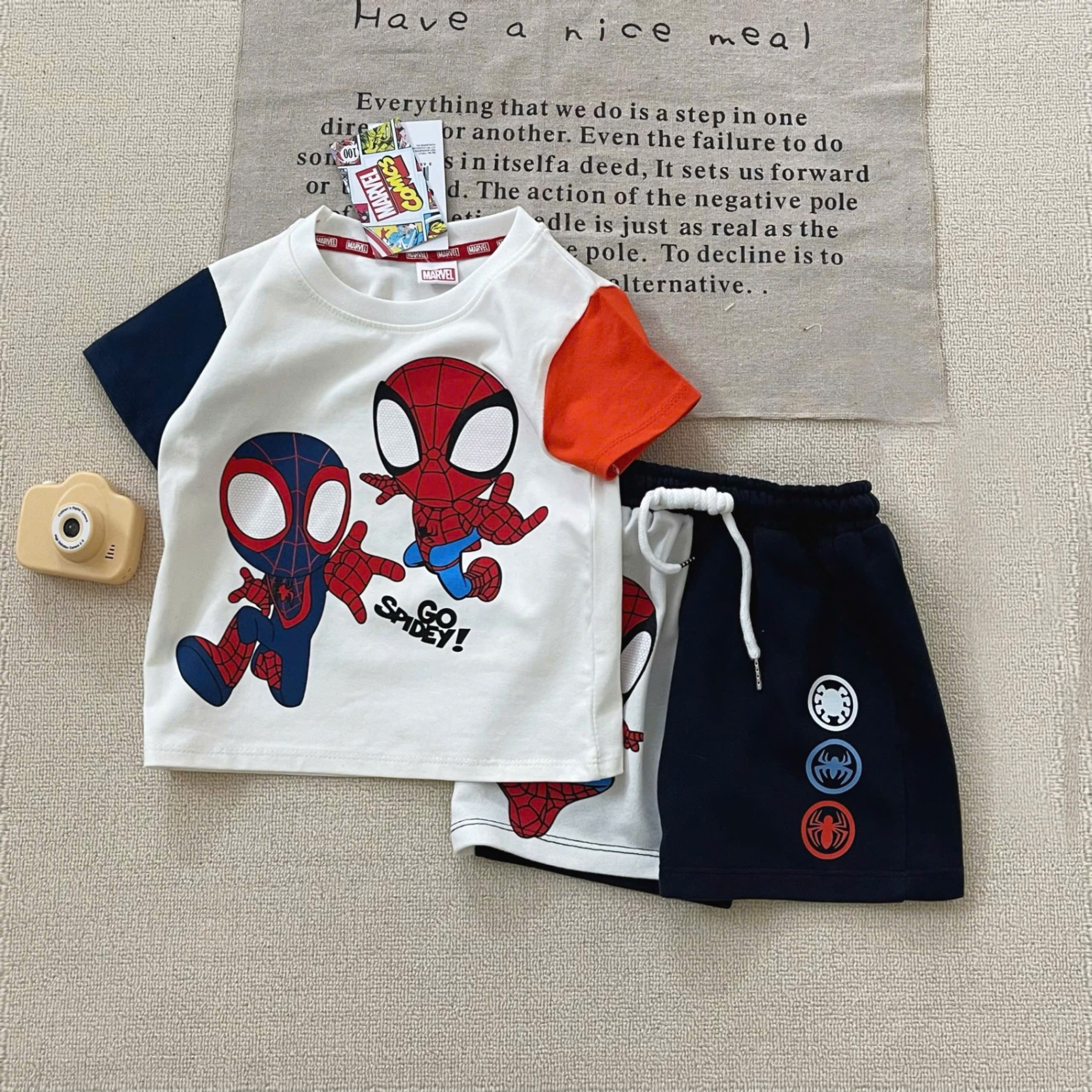 B427 - (GOM)SET BỘ NHỆN MARVEL PHỔI TAY CAM THAN