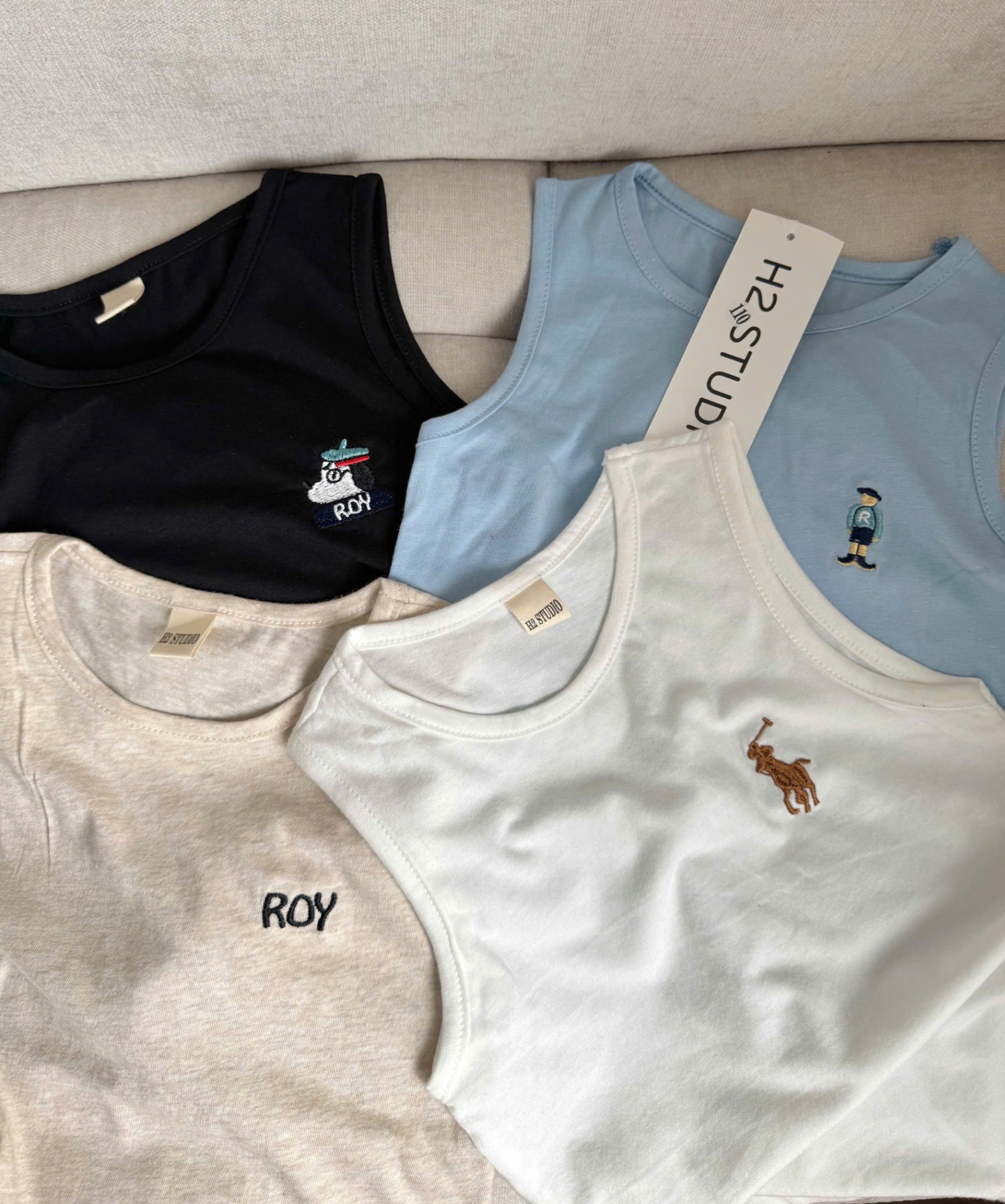 B651 - (GOM) SET 4 ÁO BA LỖ NGỰA ROY TRẮNG BE ĐEN XANH