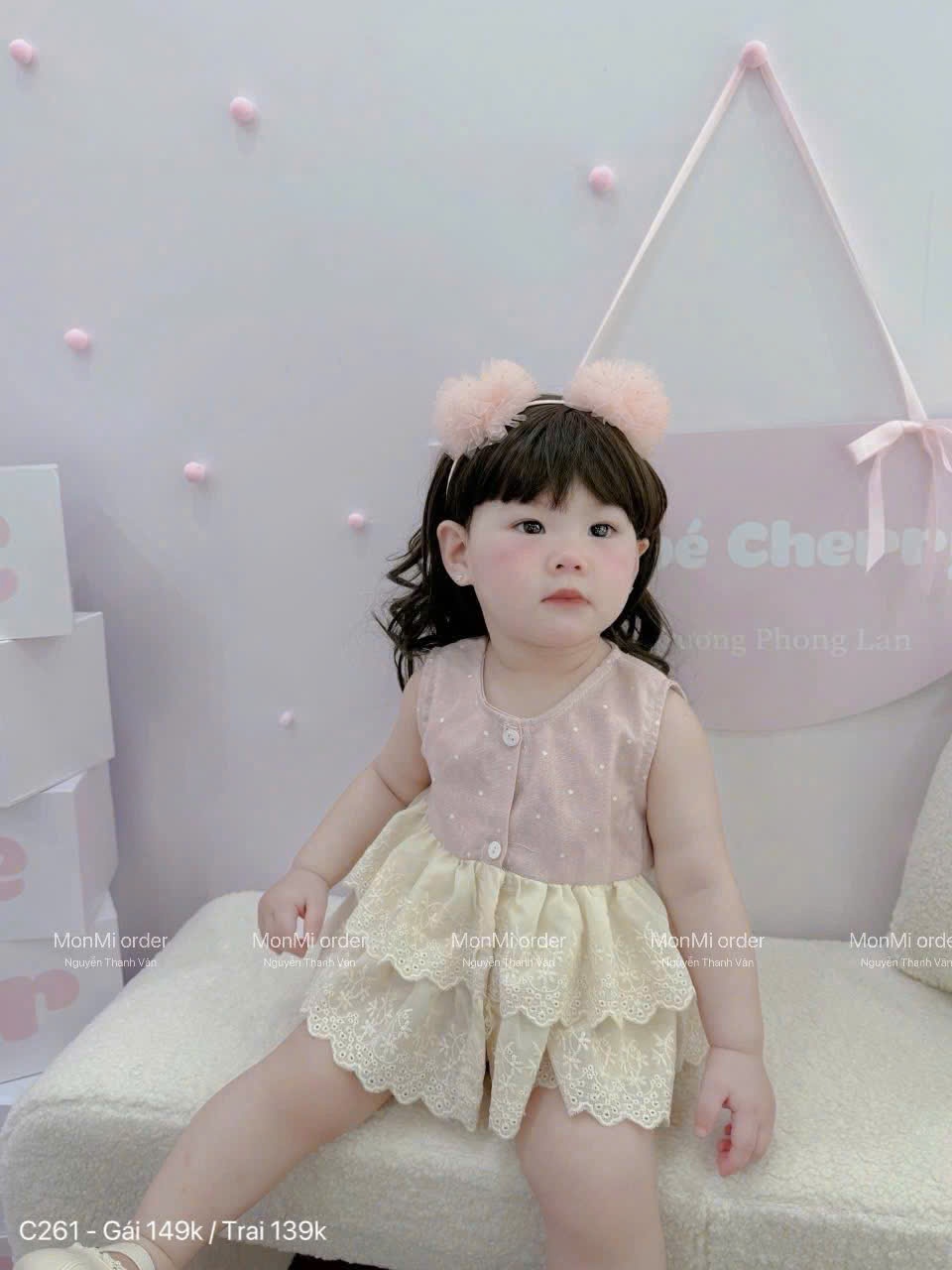 C347 - (GOM) SET BỘ ĐÔI BT BG HỒNG CHẤM BI