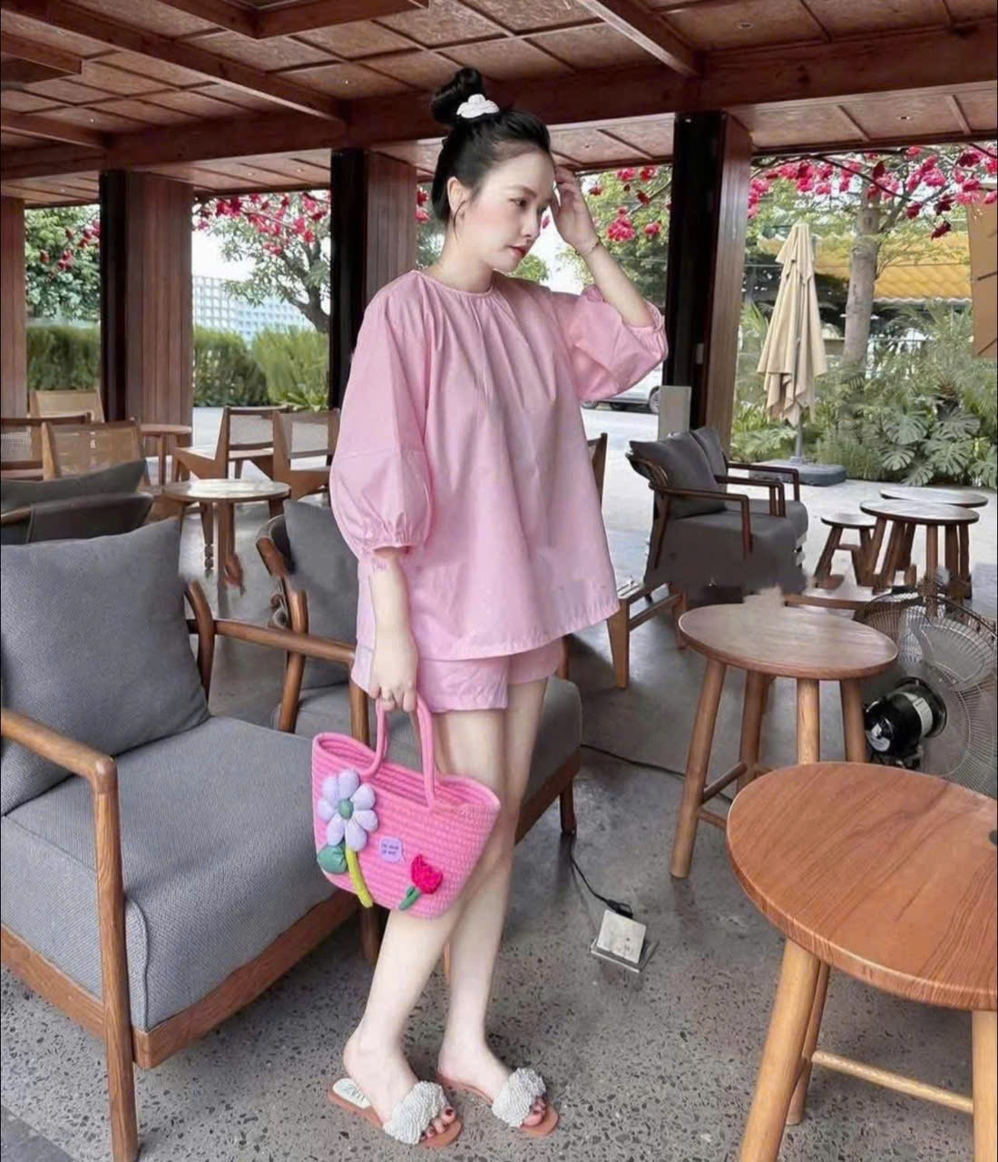 B548 - (GOM) SET BỘ HỒNG TAY PHỒNG DÁNG TIỂU THƯ
