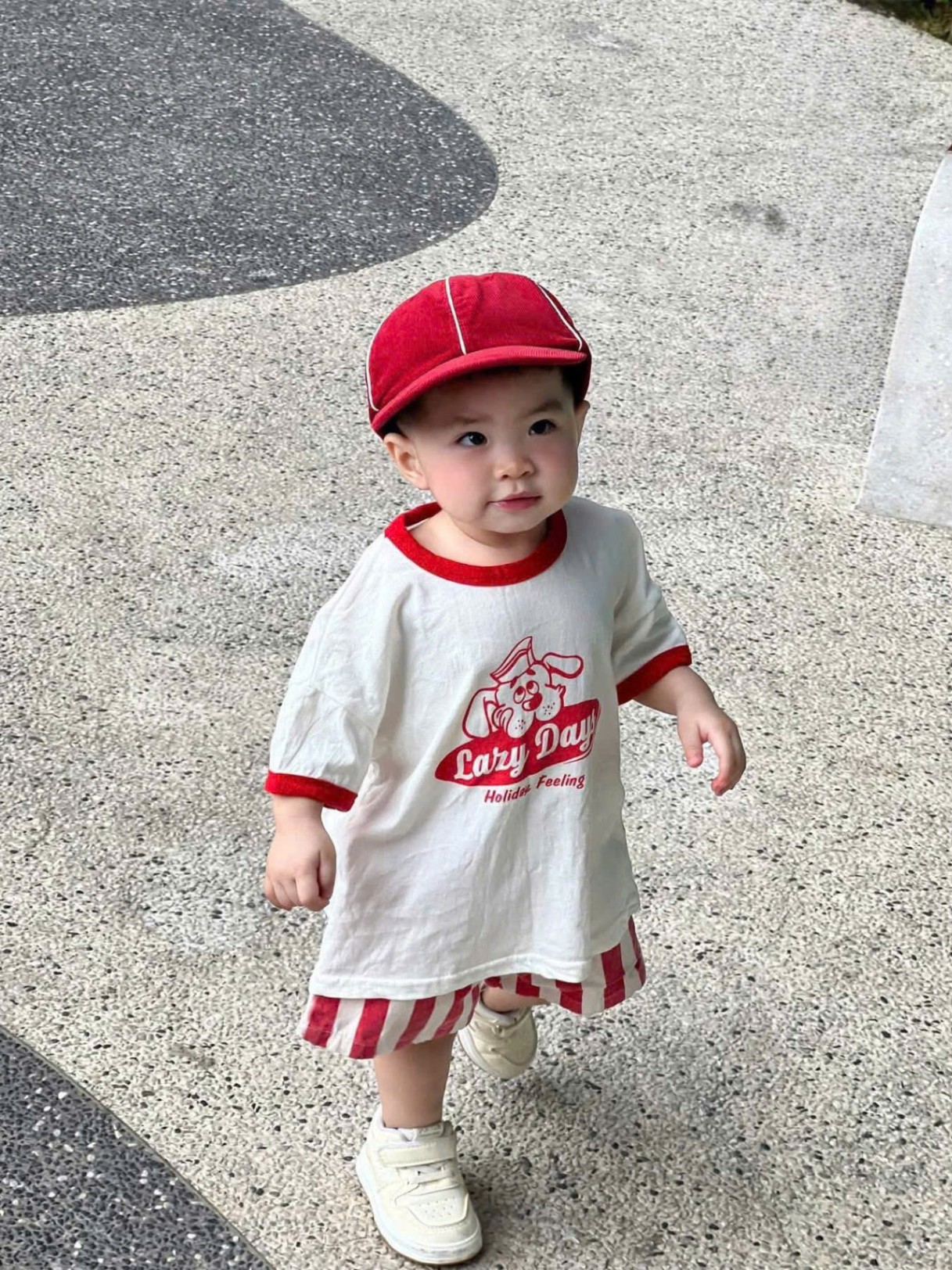 A681 - (GOM)SET BỘ CHÓ LARY DAY VIỀN QUẦN SỌC ĐỎ