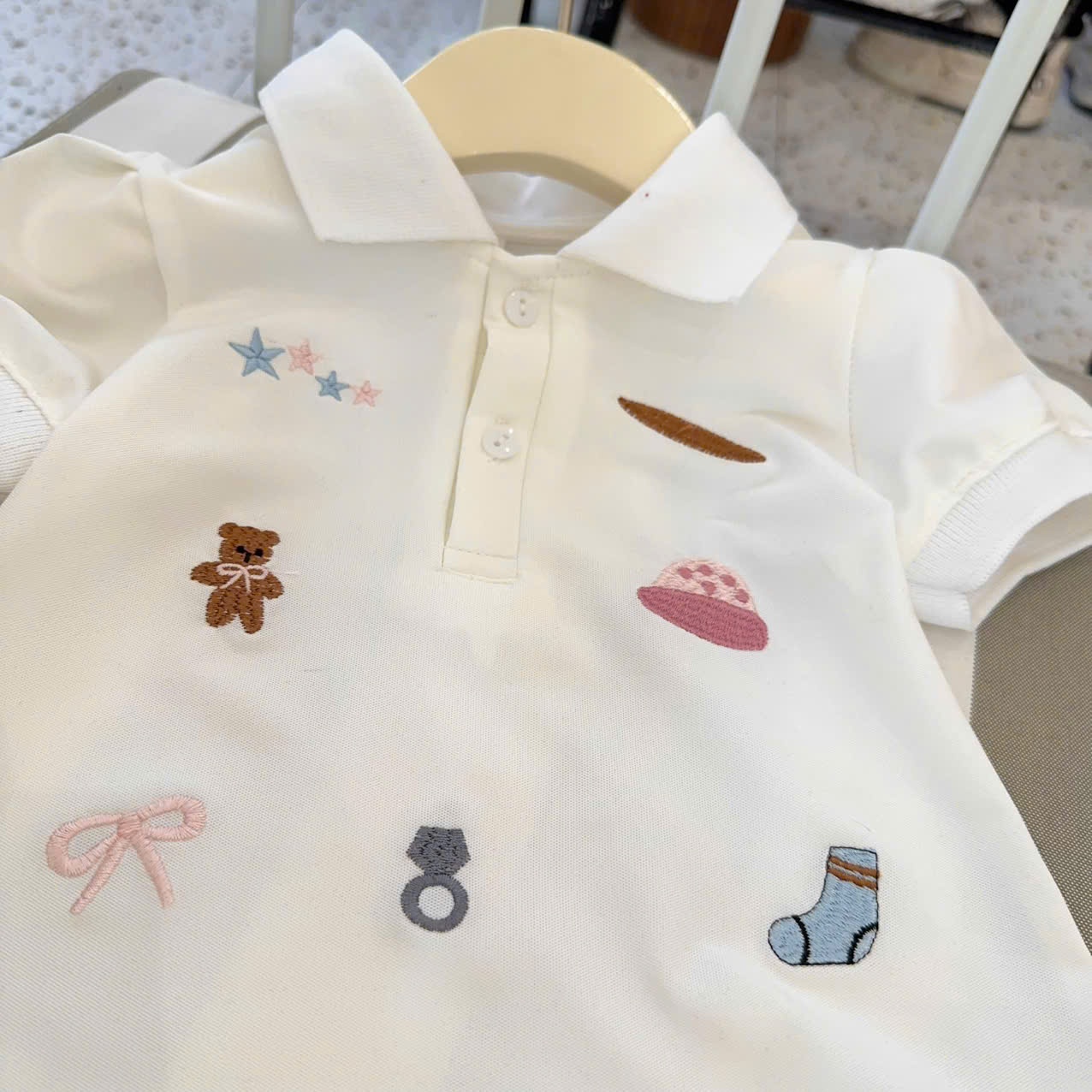 C289 - VÁY POLO THÊU HỌA TIẾT GẤU NƠ TẤT NGÔI SAO
