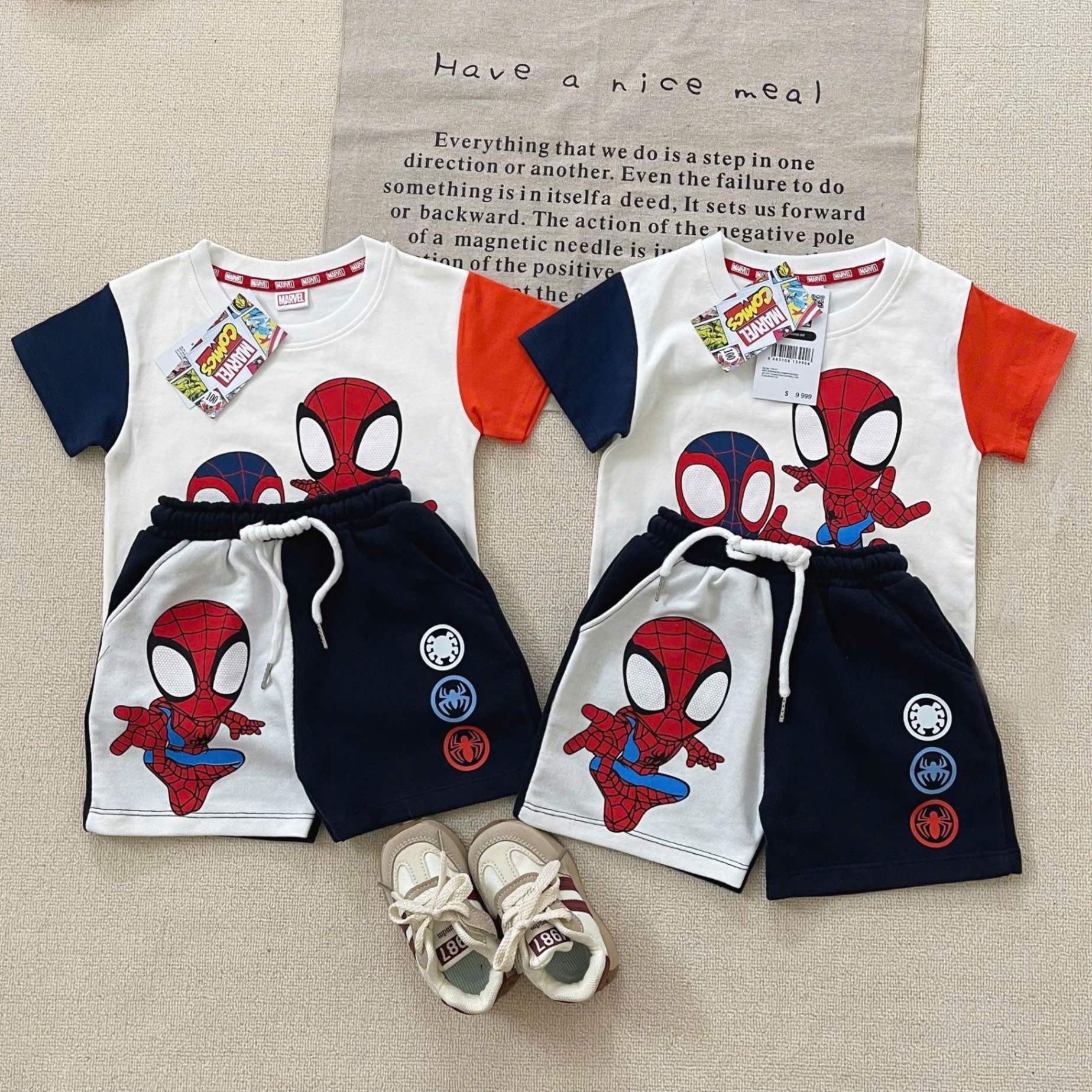 B427 - (GOM)SET BỘ NHỆN MARVEL PHỔI TAY CAM THAN