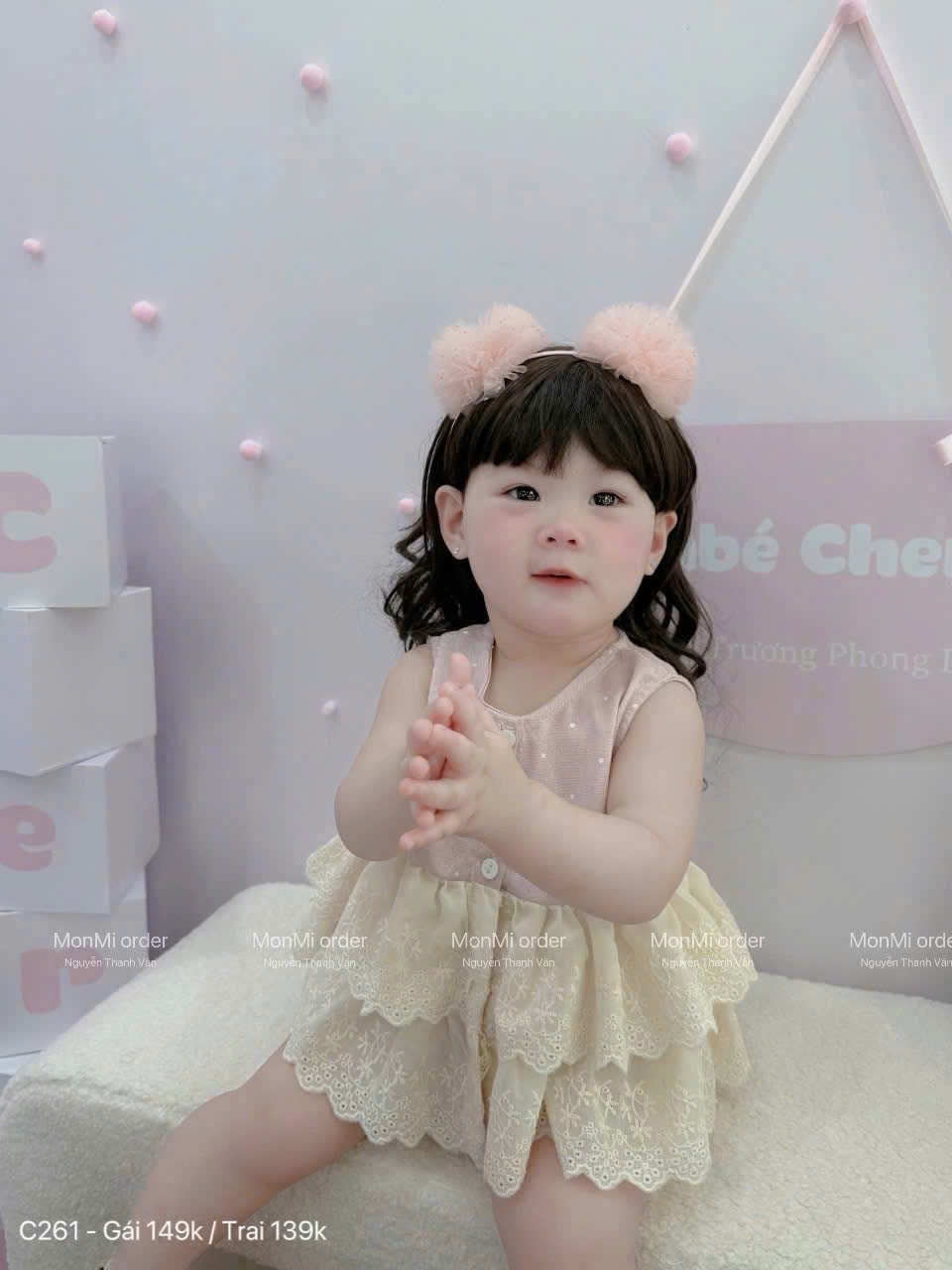C347 - (GOM) SET BỘ ĐÔI BT BG HỒNG CHẤM BI