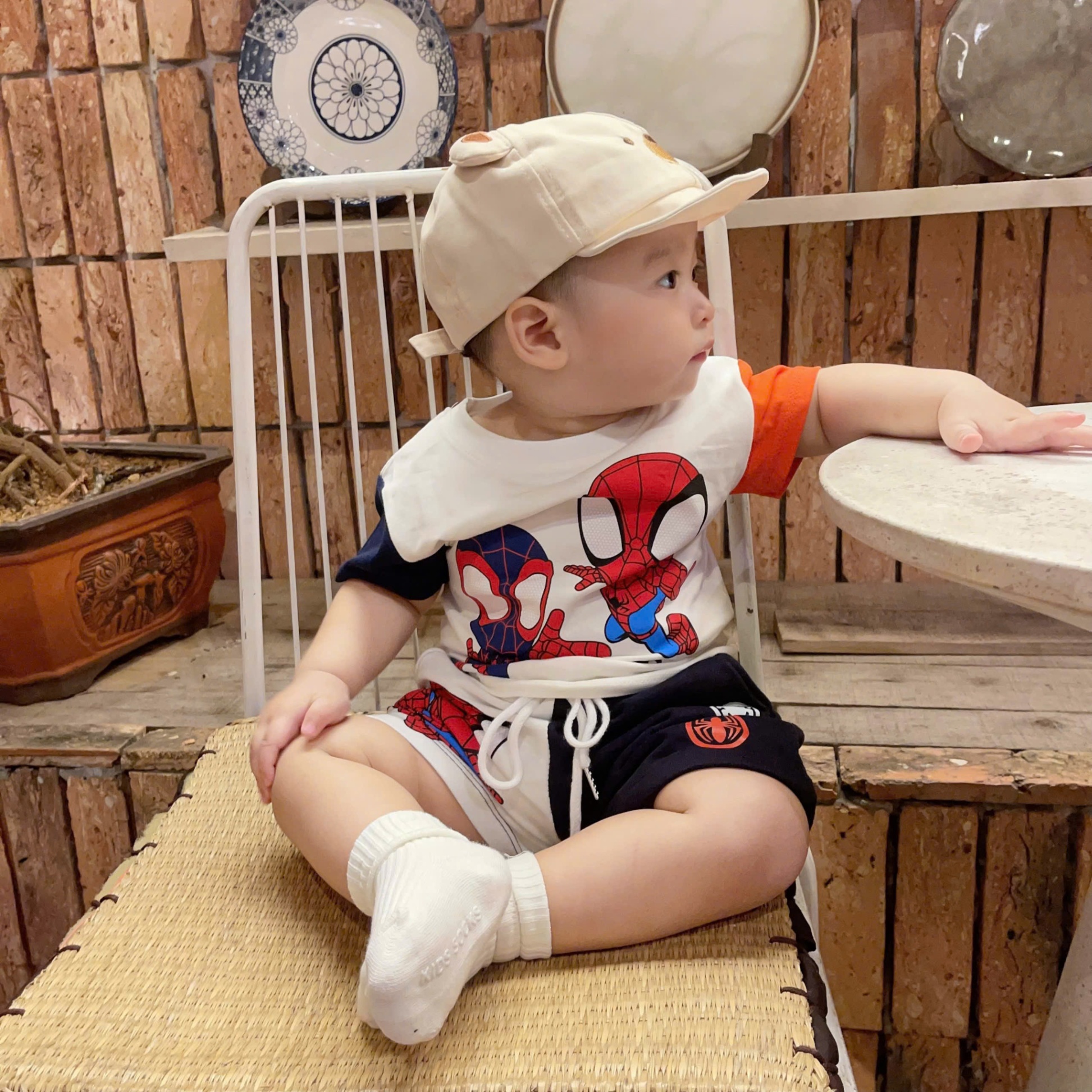 B427 - (GOM)SET BỘ NHỆN MARVEL PHỔI TAY CAM THAN