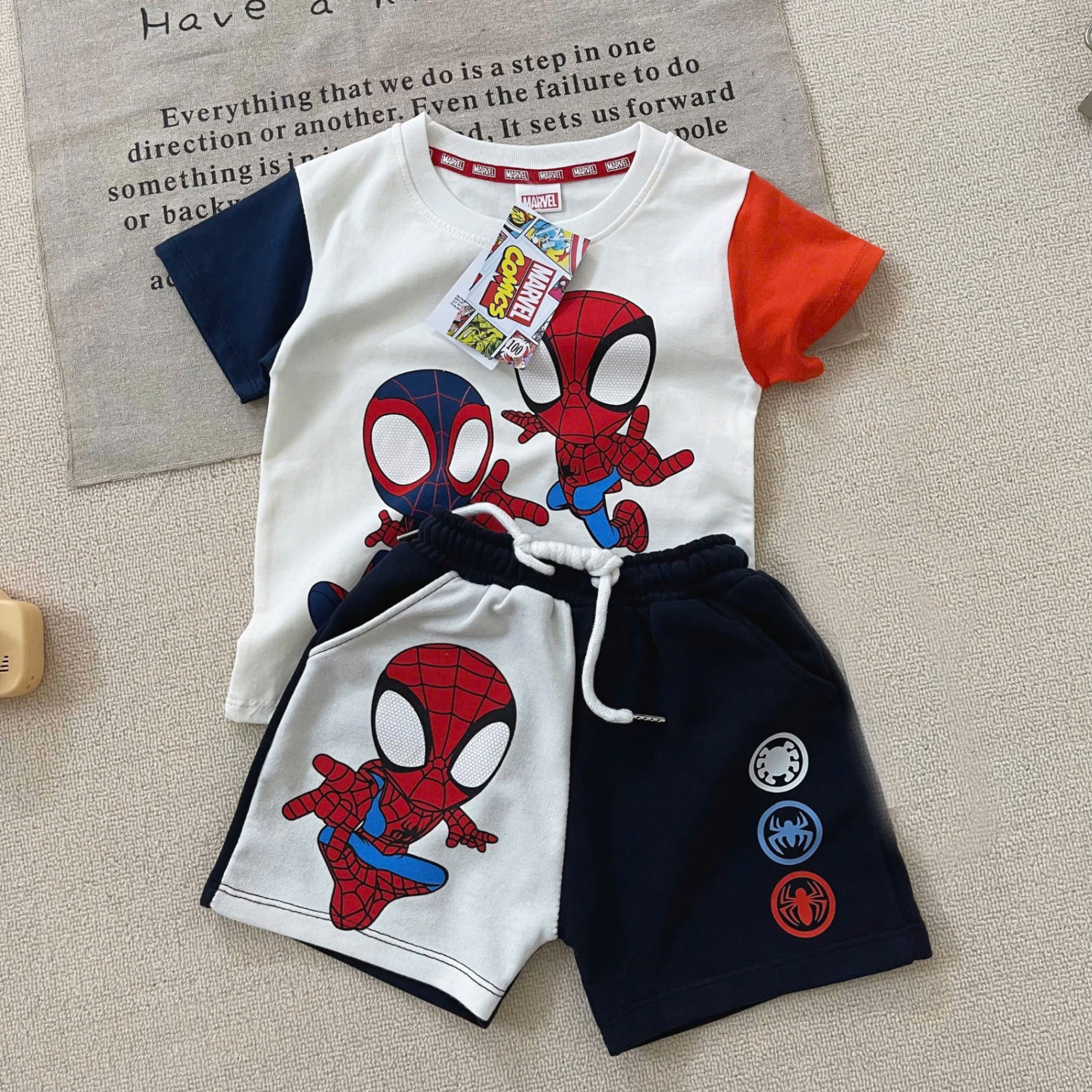 B427 - (GOM)SET BỘ NHỆN MARVEL PHỔI TAY CAM THAN