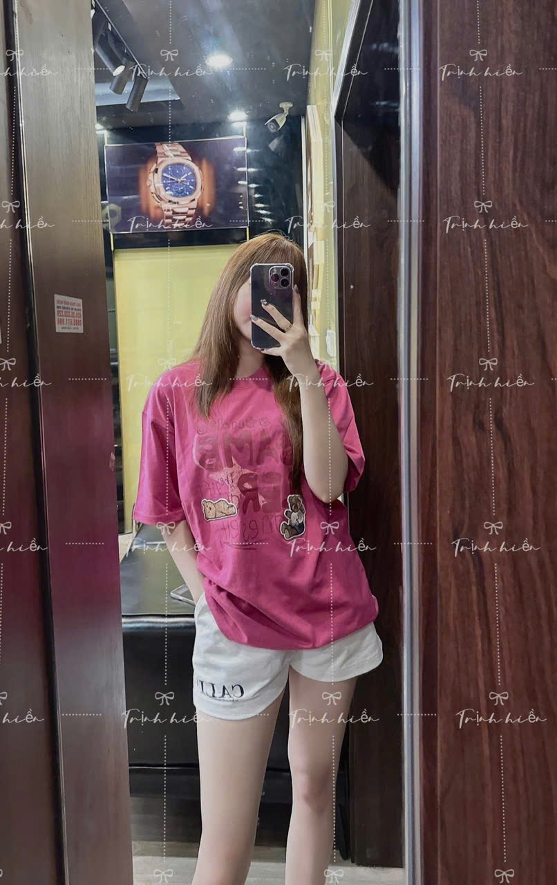 B623 - (GOM) ÁO PHÔNG HỒNG GẤU