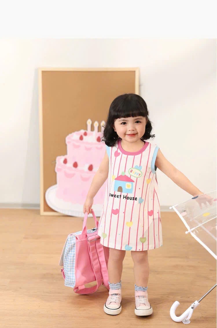 B874 - SET 3 VÁY SÁT NÁCH VIỀN CỔ ĐỎ ĐEN HỒNG