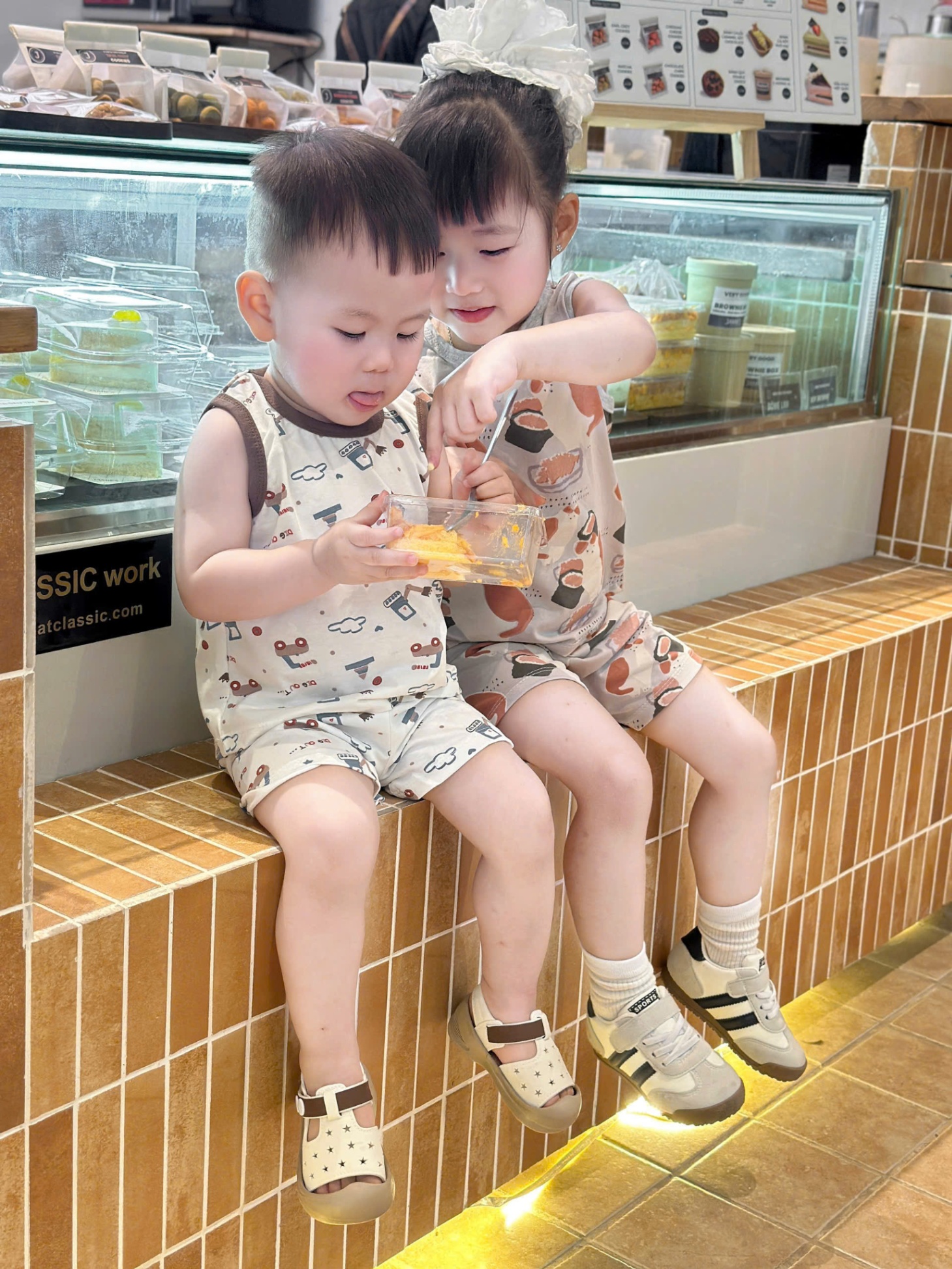 B267 - (GOM) SET 2 BỘ BA LỖ Ô TÔ MÈO BE XÁM