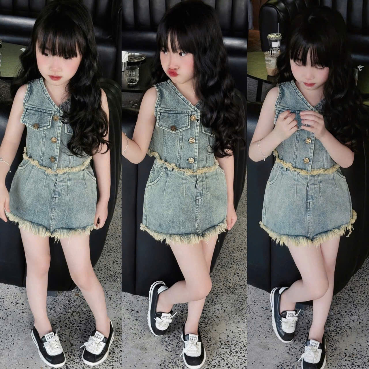 A632 - (GOM)SET BỘ GILE BÒ TUA RUA KÈM CHÂN VÁY