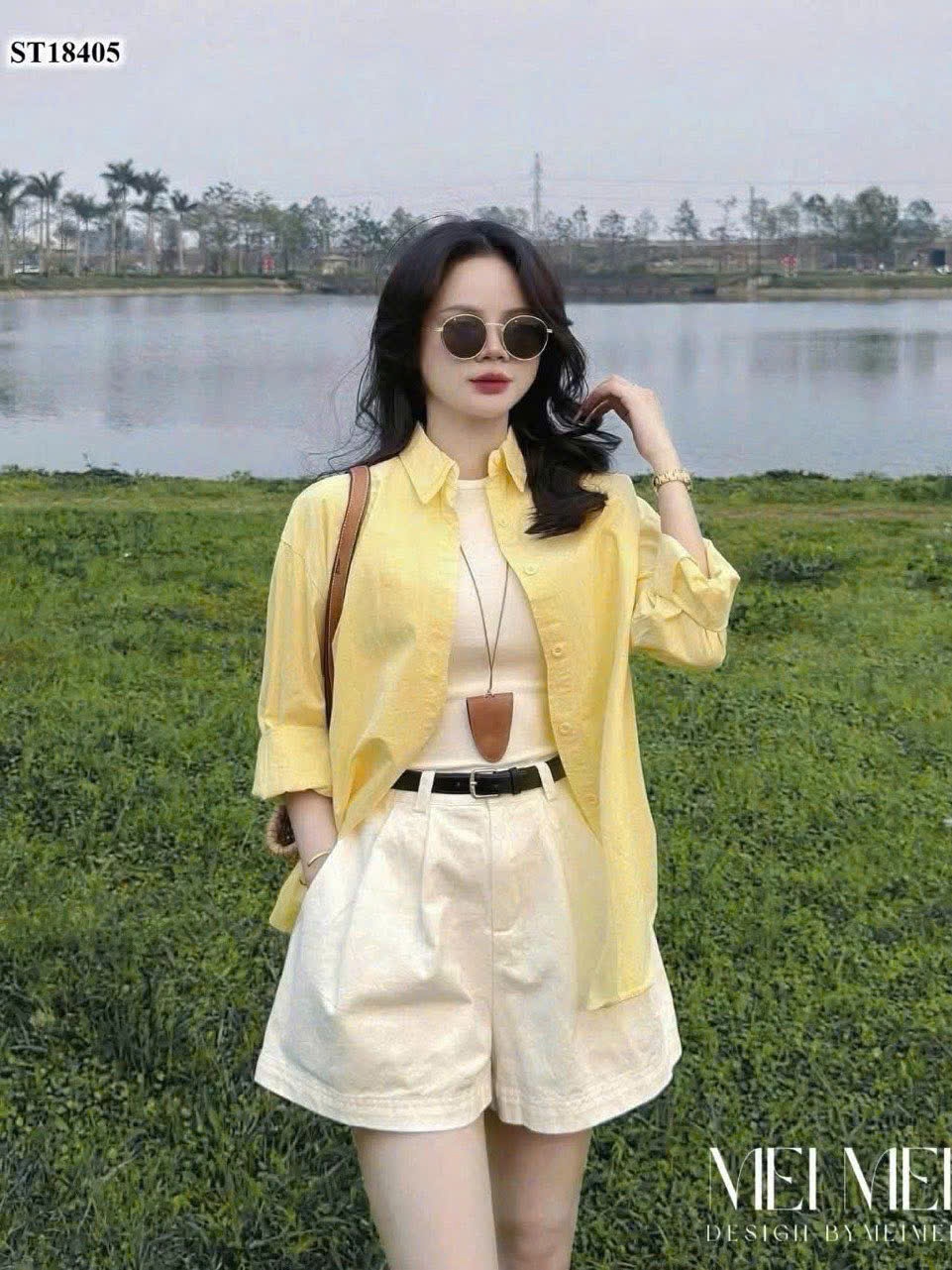 C271 - (GOM)SET 4 MÓN SƠ MI ÁO BA LỖ QUẦN TRẮNG KÈM THẮT LƯNG