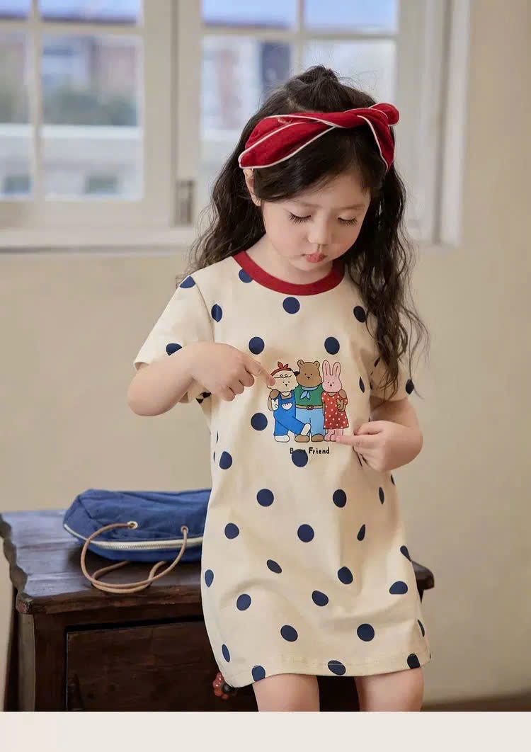 A727 - SET 3 VÁY CHẤM BI HỒNG VÀNG