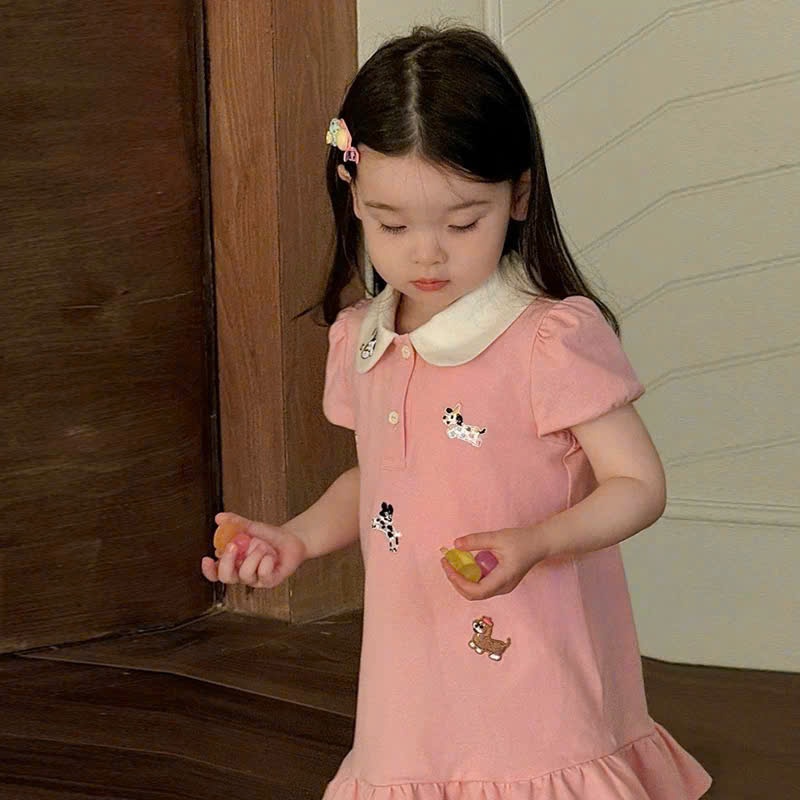 C47 - VÁY POLO DÁNG SUÔNG PHỐI BÈO NHẸ 2 MÀU BE HỒNG