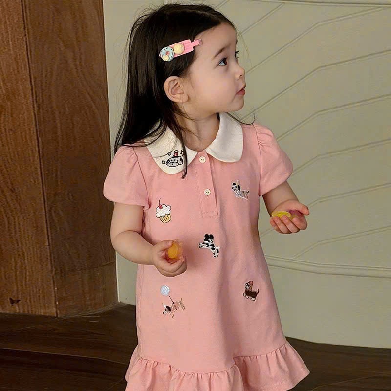 C47 - VÁY POLO DÁNG SUÔNG PHỐI BÈO NHẸ 2 MÀU BE HỒNG