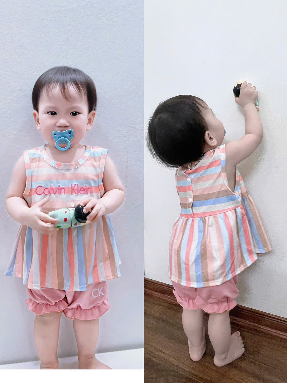 C330 - SET HỒNG ÁO SÁT NÁCH CK PASTEL QUẦN BO CHUN