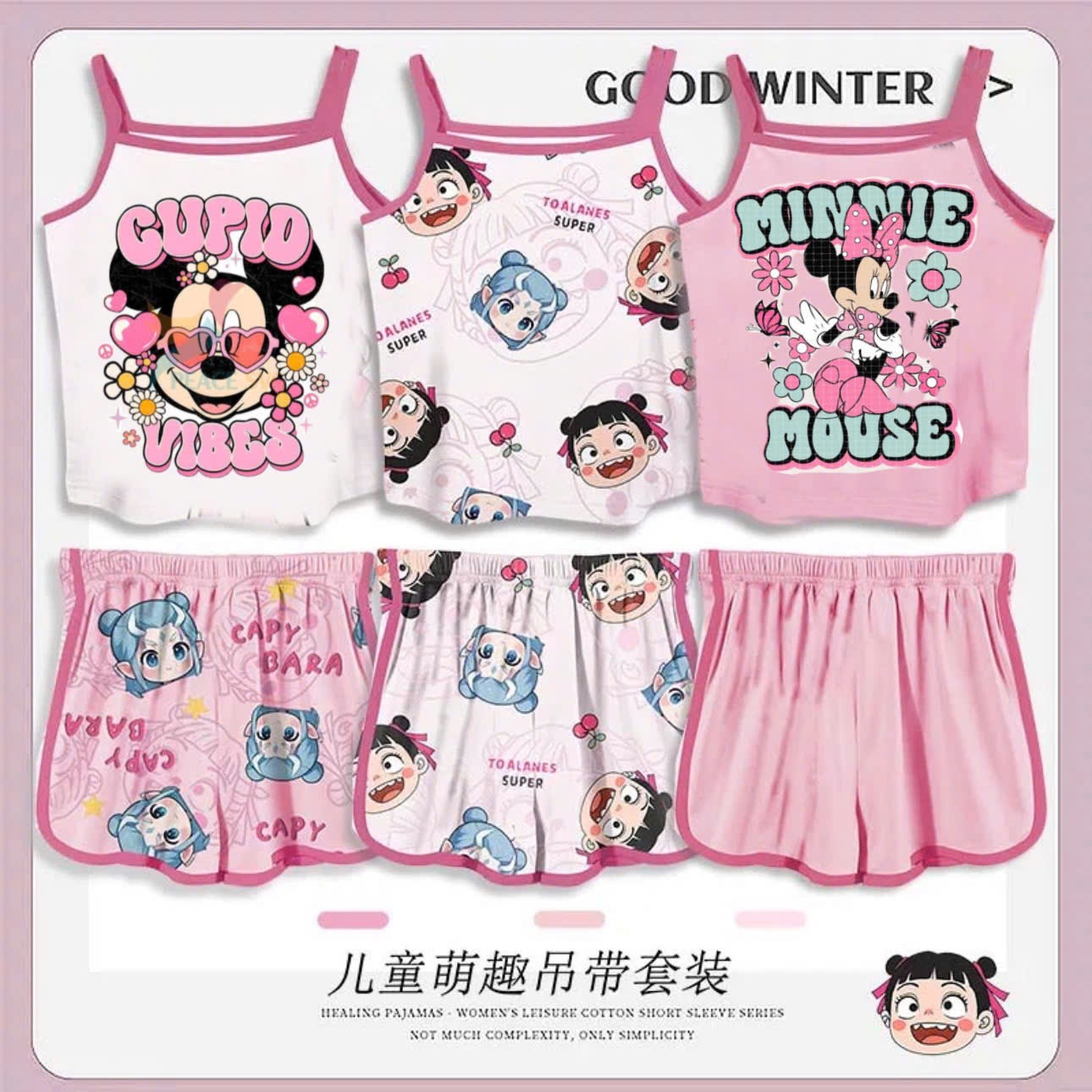 B734 - SET 3 BỘ 2 DÂY MICKEY MINNIE NA TRA