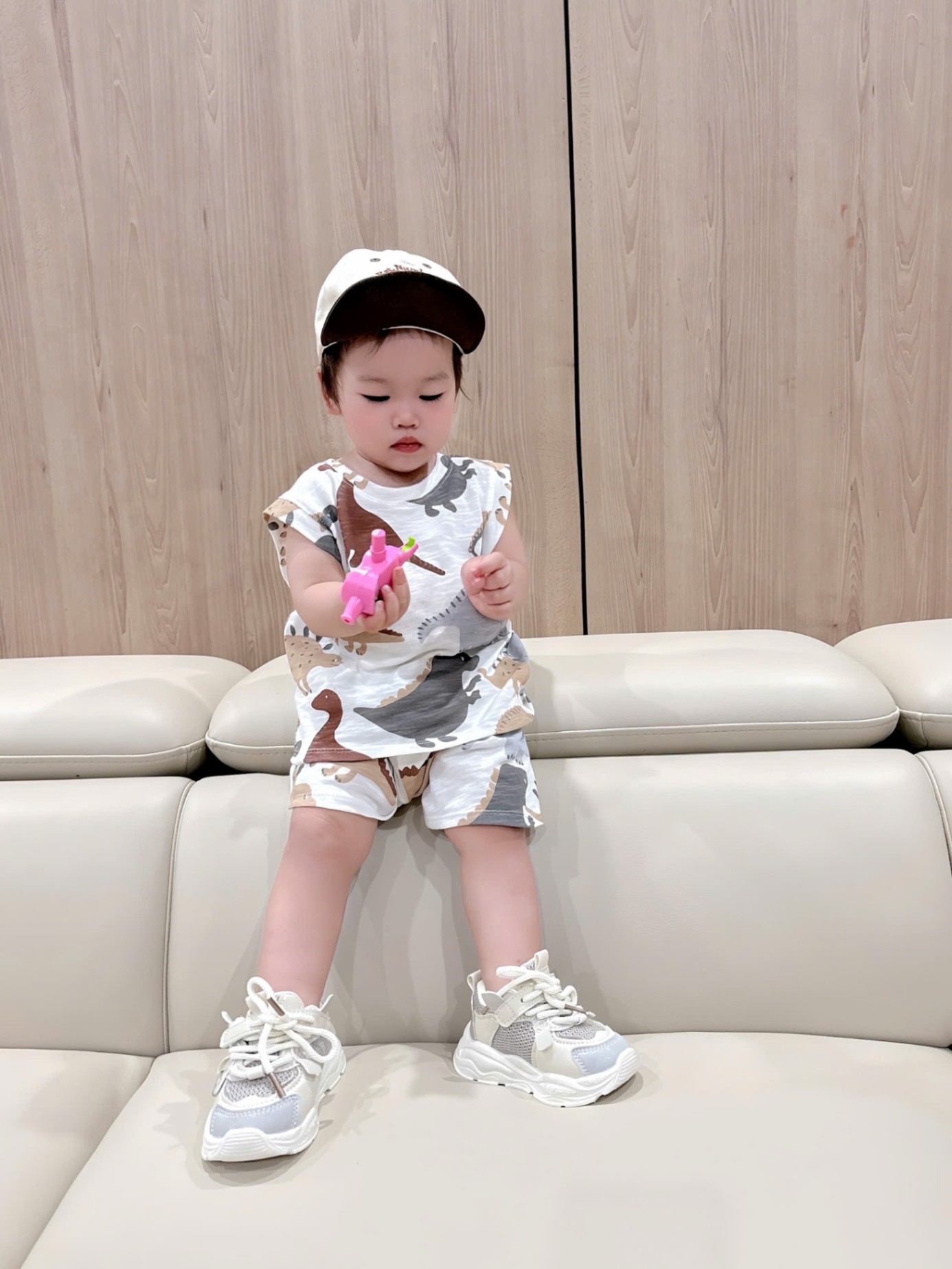 B704 - SET 2 BỘ BA LỖ XƯỚC KHỦNG LONG TONE XÁM