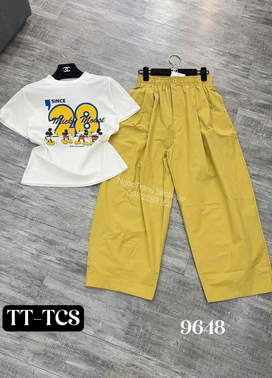 B449 - (GOM)SET ÁO MICKEY 28 QUẦN SUÔNG VÀNG