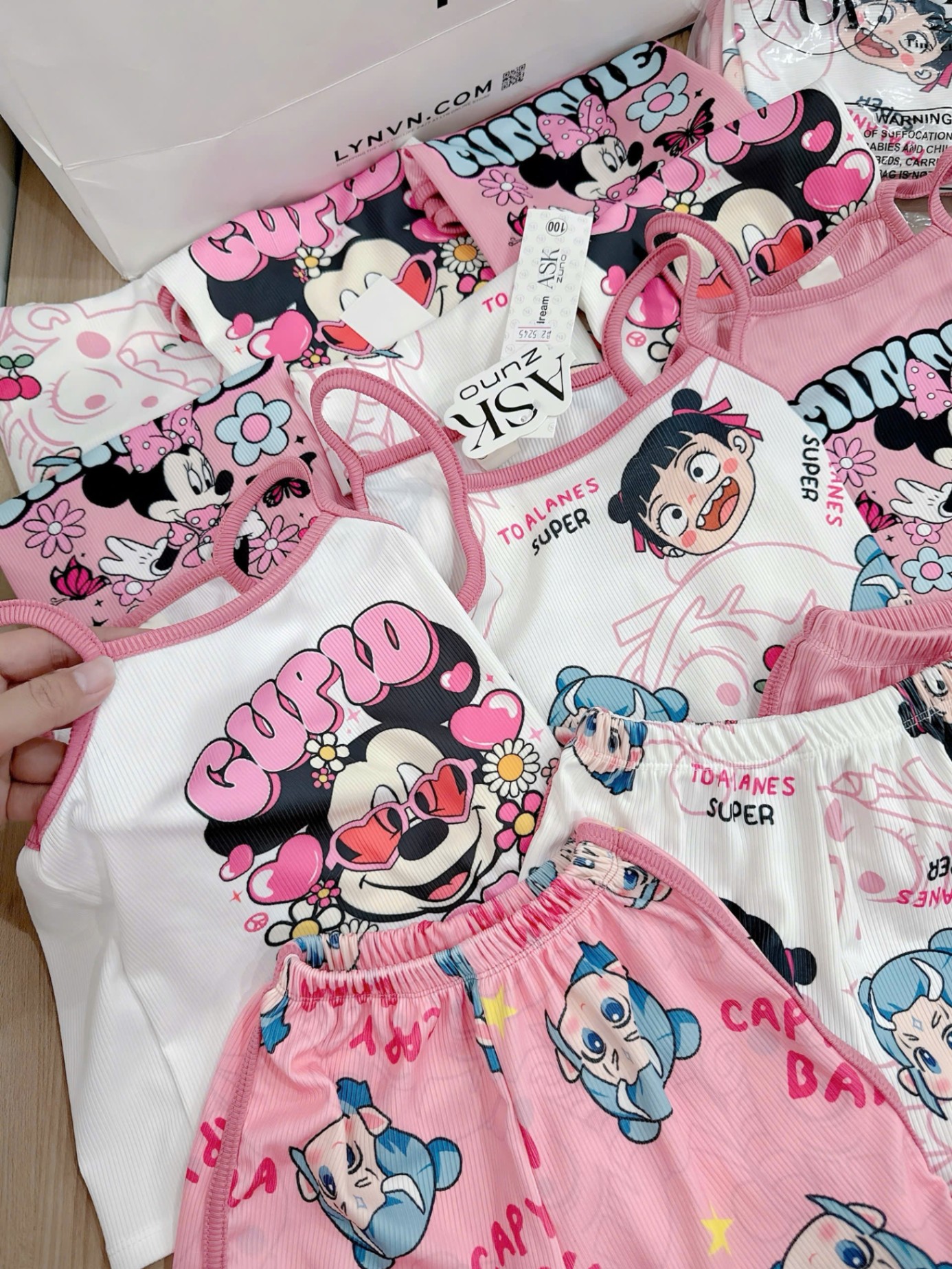 B734 - SET 3 BỘ 2 DÂY MICKEY MINNIE NA TRA