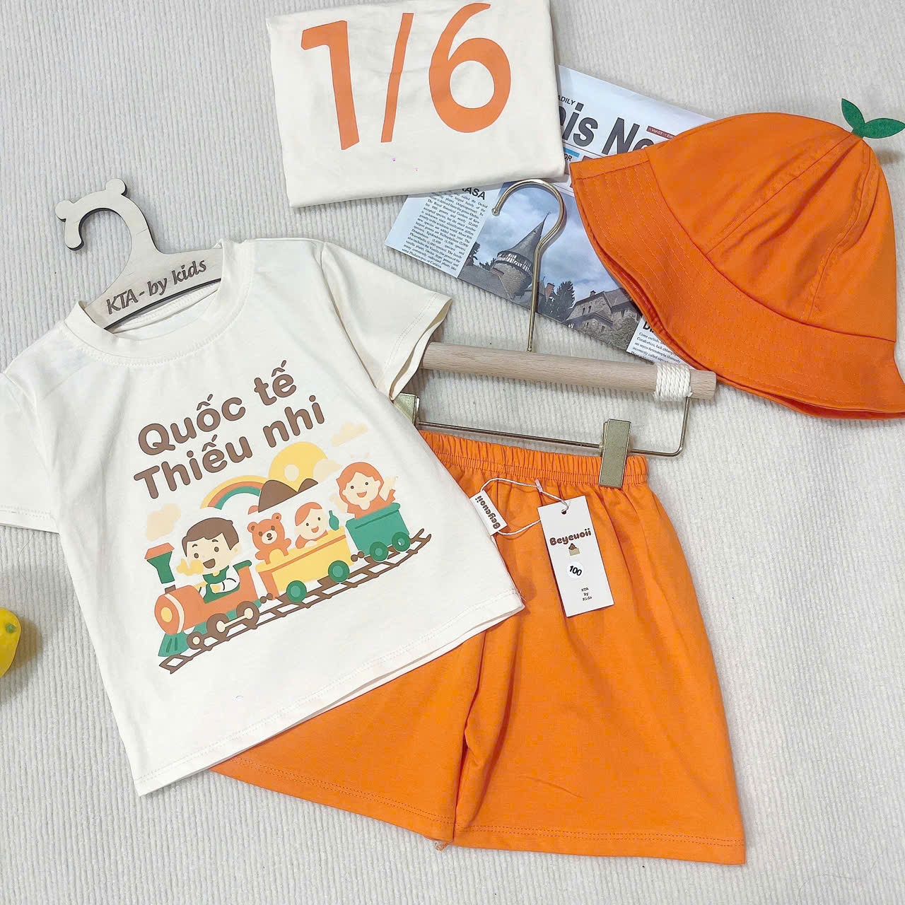 B690 - (GOM) SET BỘ CAM QUỐC TẾ THIẾU NHI 1/6 KÈM MŨ