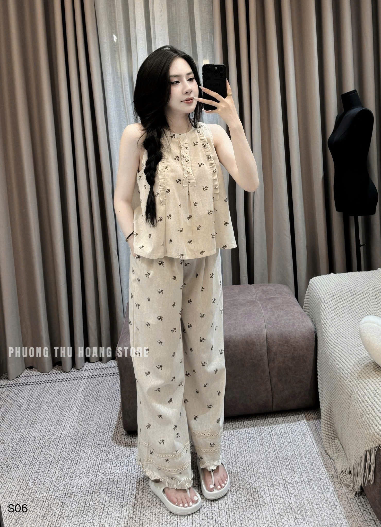 A962 - SET BỘ SÁT NÁCH HOA NHÍ QUẦN SUÔNG ĐŨI DÀI