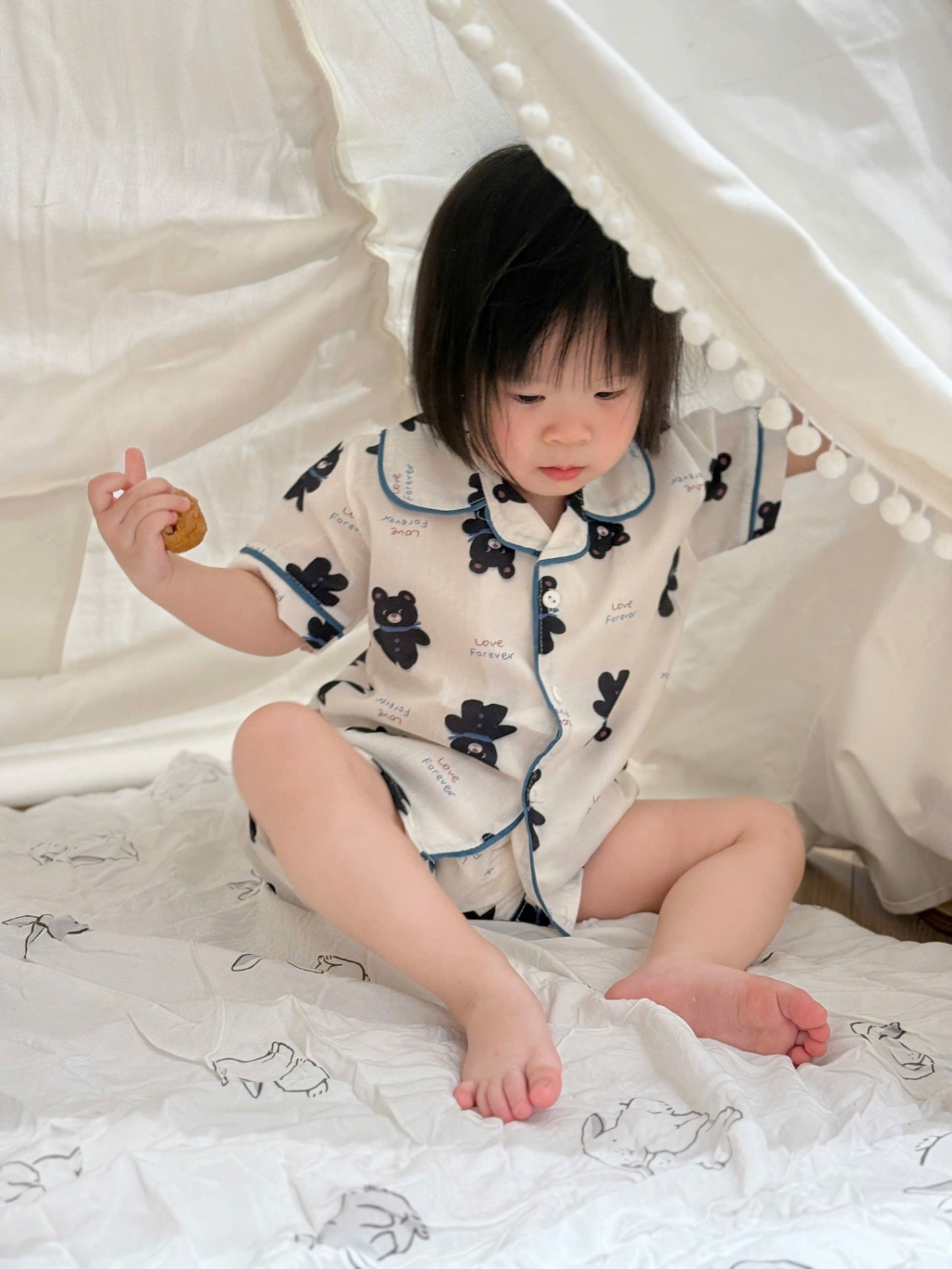 XẢ A319 - SET 2 BỘ PIJAMA GẤU ĐEN CHÓ