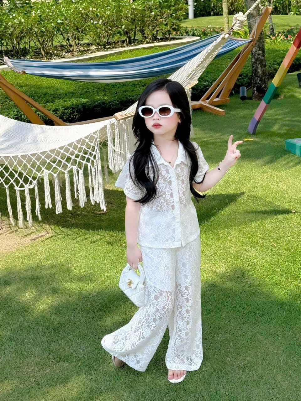 A904 - SET 3 MÓN BỘ REN TRẮNG KÈM ÁO 2 DÂY
