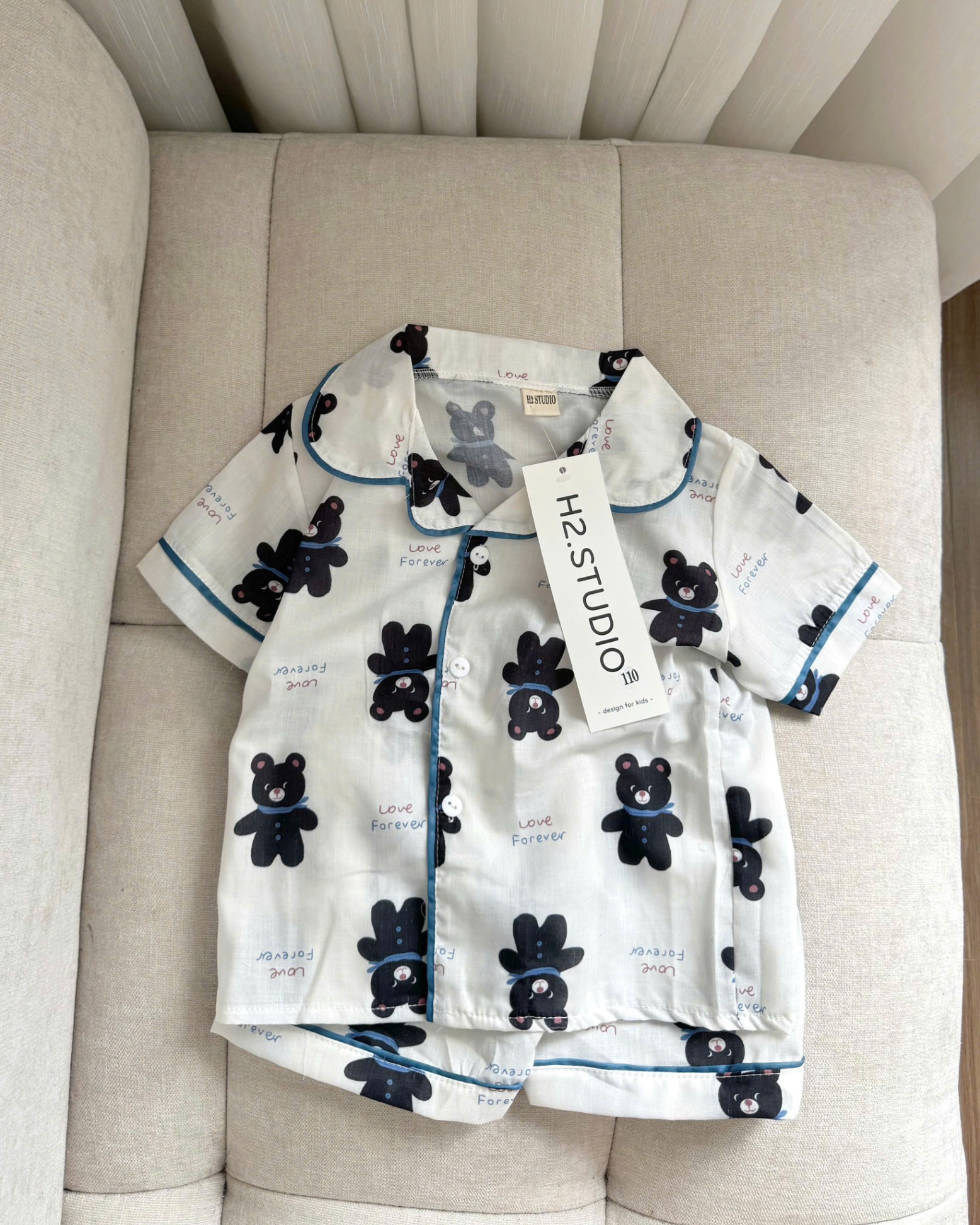 XẢ A319 - SET 2 BỘ PIJAMA GẤU ĐEN CHÓ