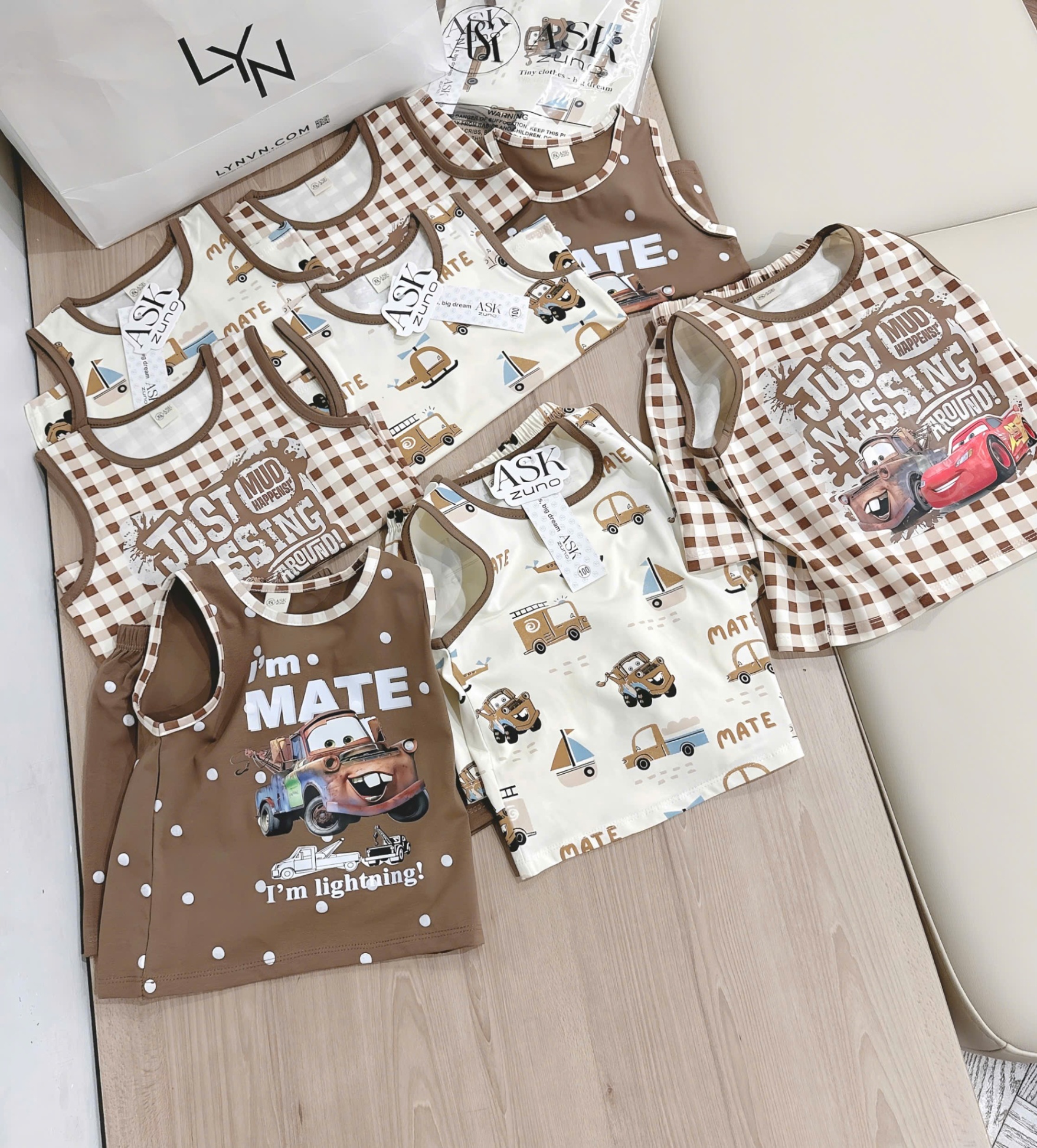 XẢ B407 - SET 3 BỘ BA LỖ Ô TÔ TONE NÂU
