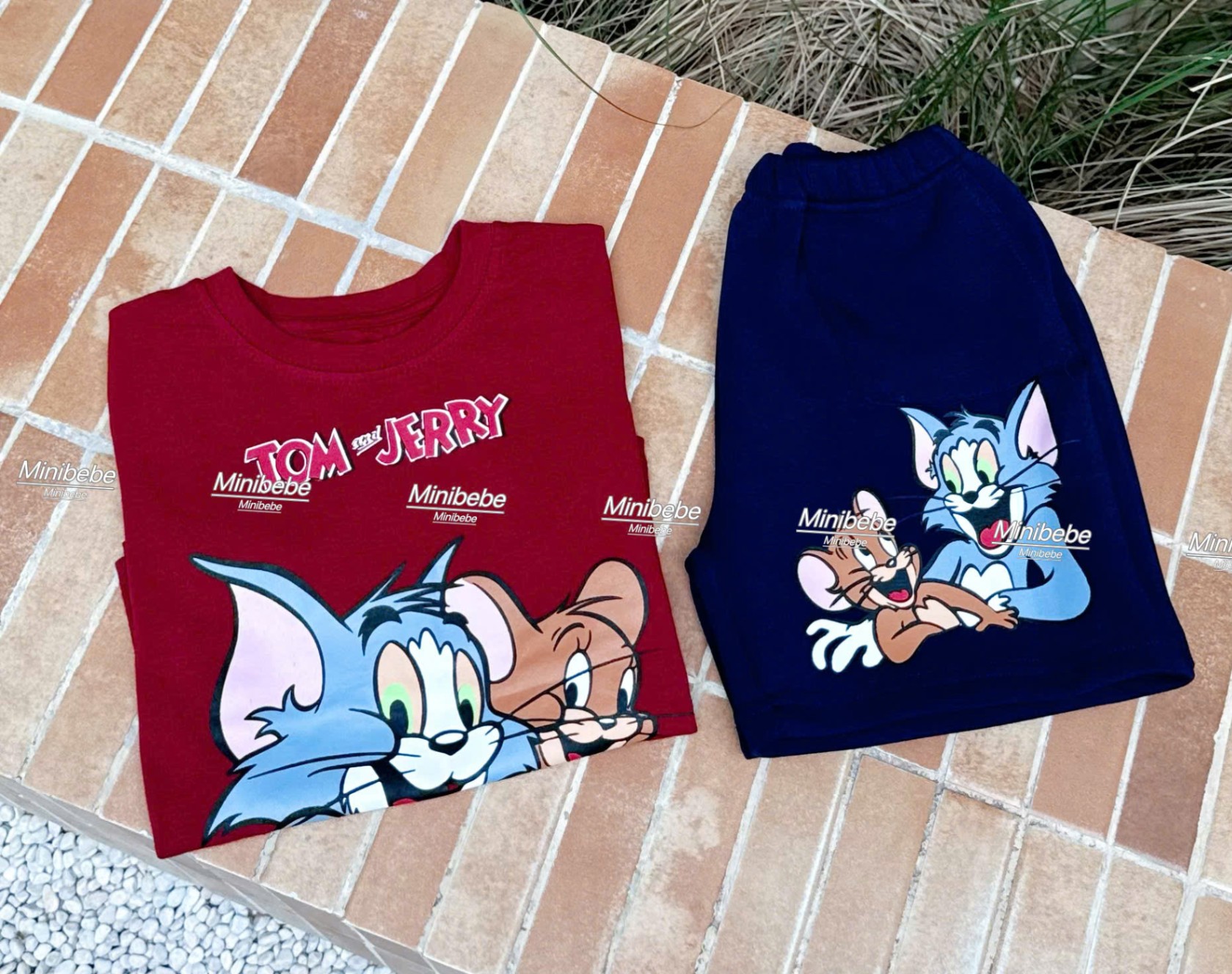 A124 - SET BỘ TOM & JERRRY ÁO ĐỎ QUẦN THAN BT