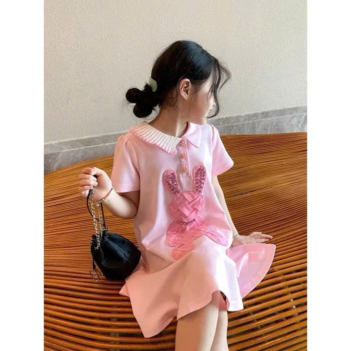 A597 - VÁY POLO THỎ HỒNG CỔ CÁCH ĐIỆU