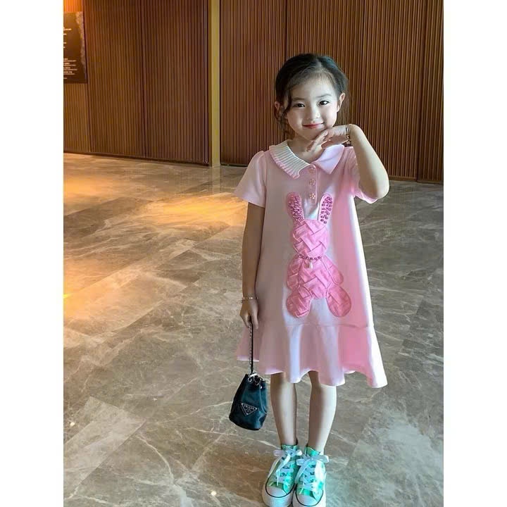 A597 - VÁY POLO THỎ HỒNG CỔ CÁCH ĐIỆU