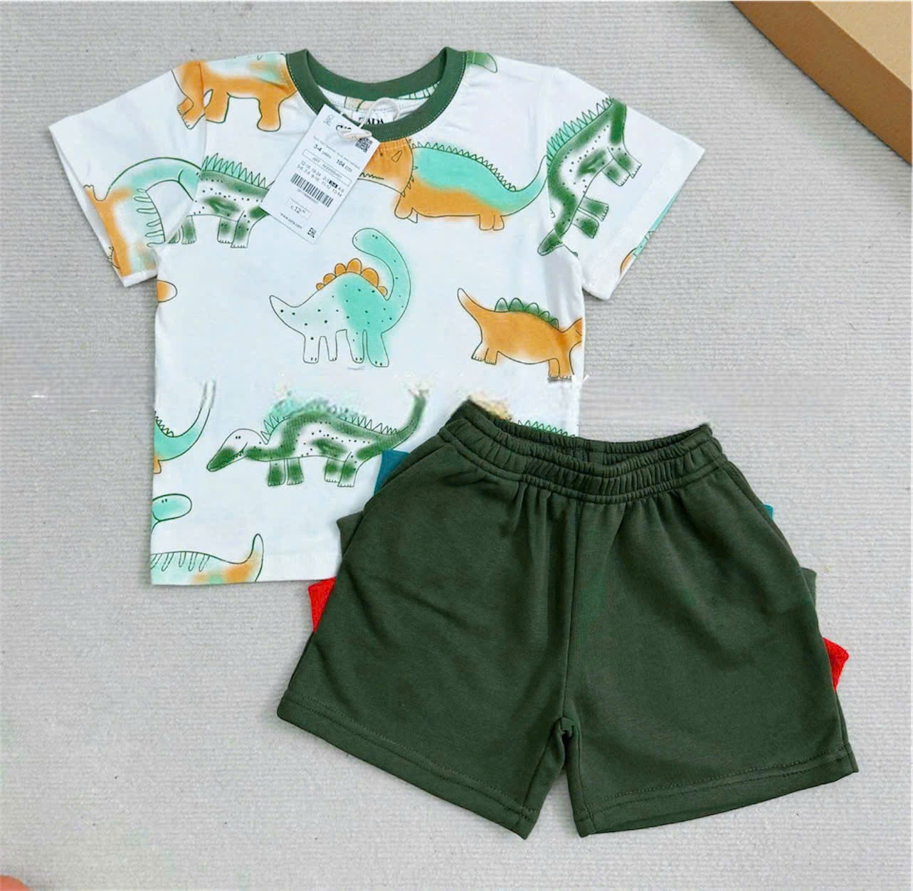 B448 - SET BỘ KHỦNG LONG CỔ VIỀN QUẦN XANH RÊU