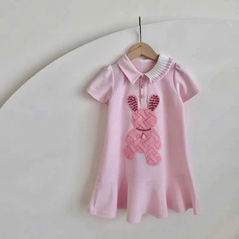 A597 - VÁY POLO THỎ HỒNG CỔ CÁCH ĐIỆU