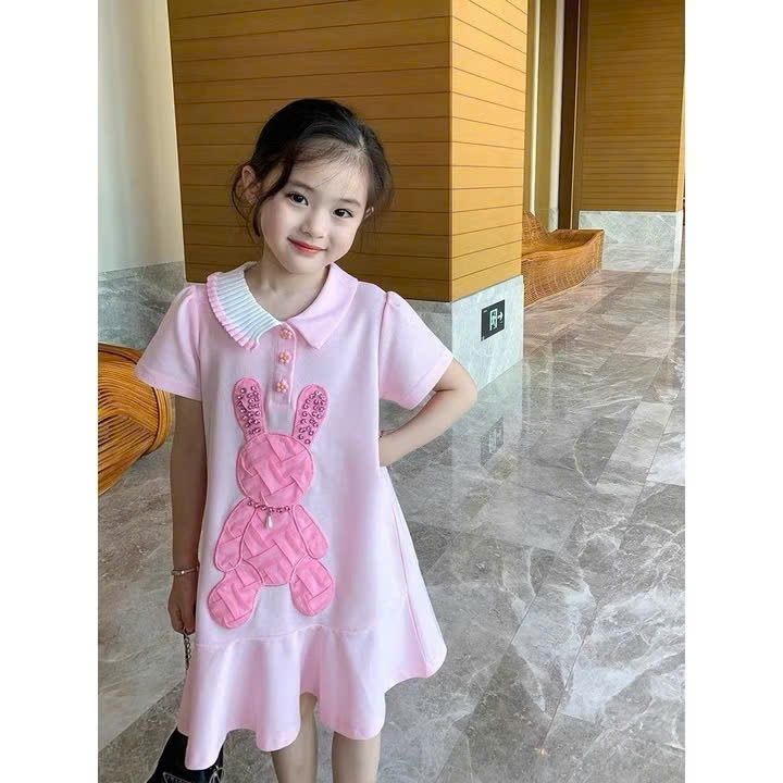 A597 - VÁY POLO THỎ HỒNG CỔ CÁCH ĐIỆU