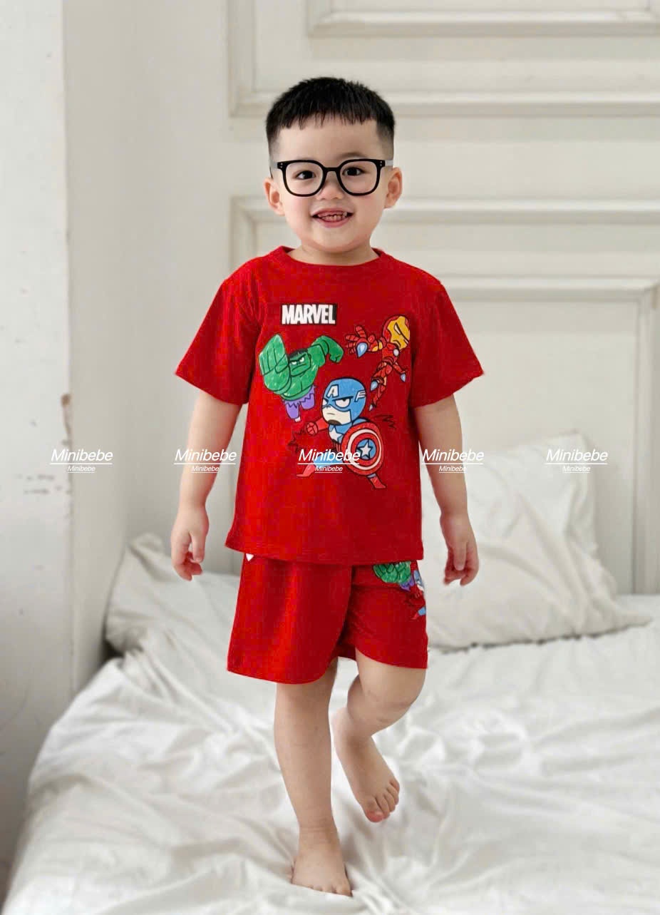 A922 - SET 2 BỘ MARVEL ĐEN ĐỎ BÉ TRAI