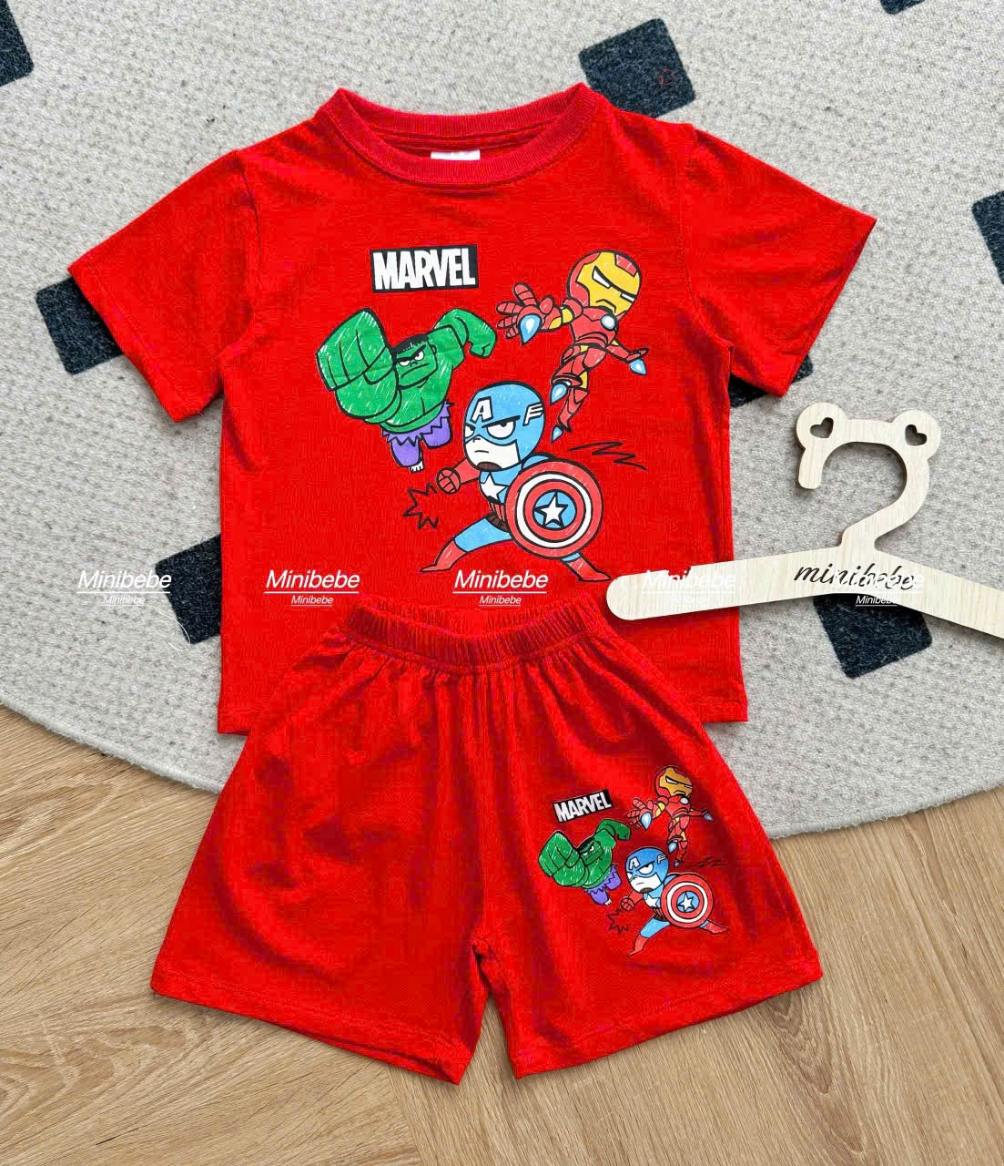 A922 - SET 2 BỘ MARVEL ĐEN ĐỎ BÉ TRAI