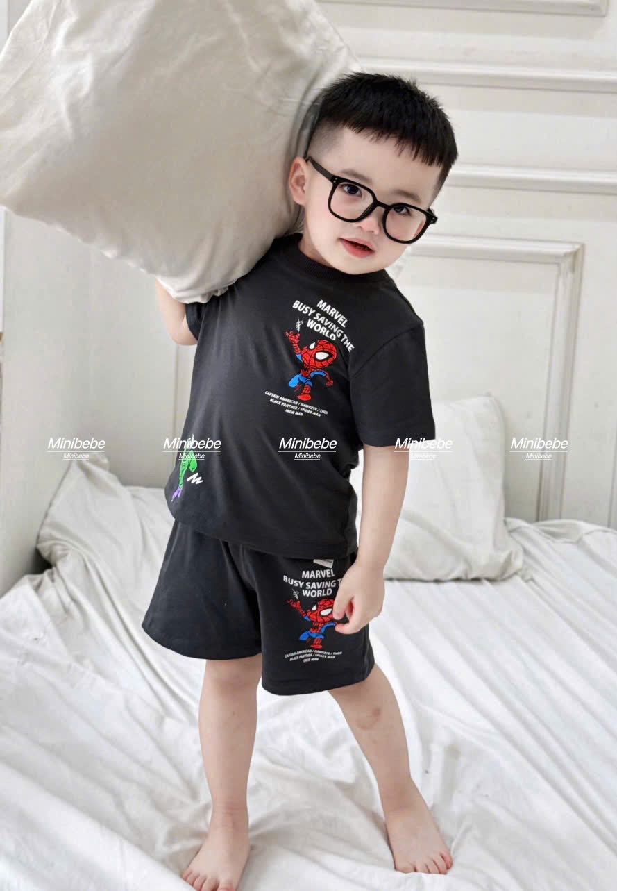 A922 - SET 2 BỘ MARVEL ĐEN ĐỎ BÉ TRAI