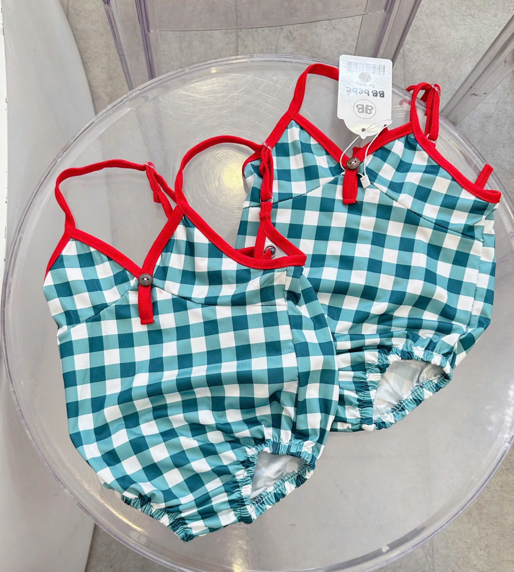 A527 - SET BƠI LIỀN KẺ XANH 2 DÂY VIỀN ĐỎ